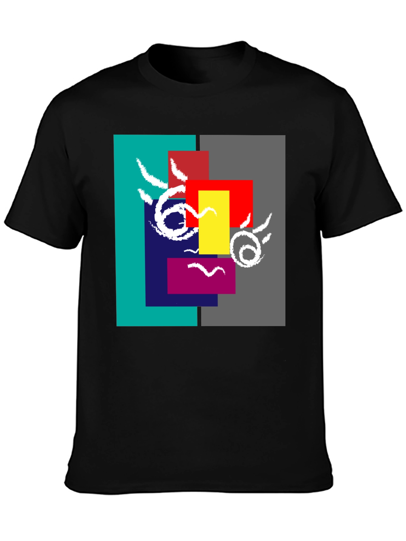 Abstract Face Graphic Tee - Modern Art Shirt