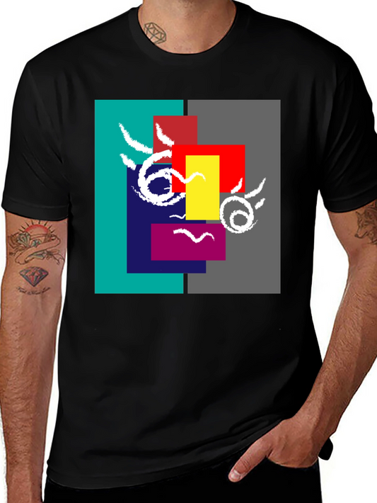 Abstract Face Graphic Tee - Modern Art Shirt