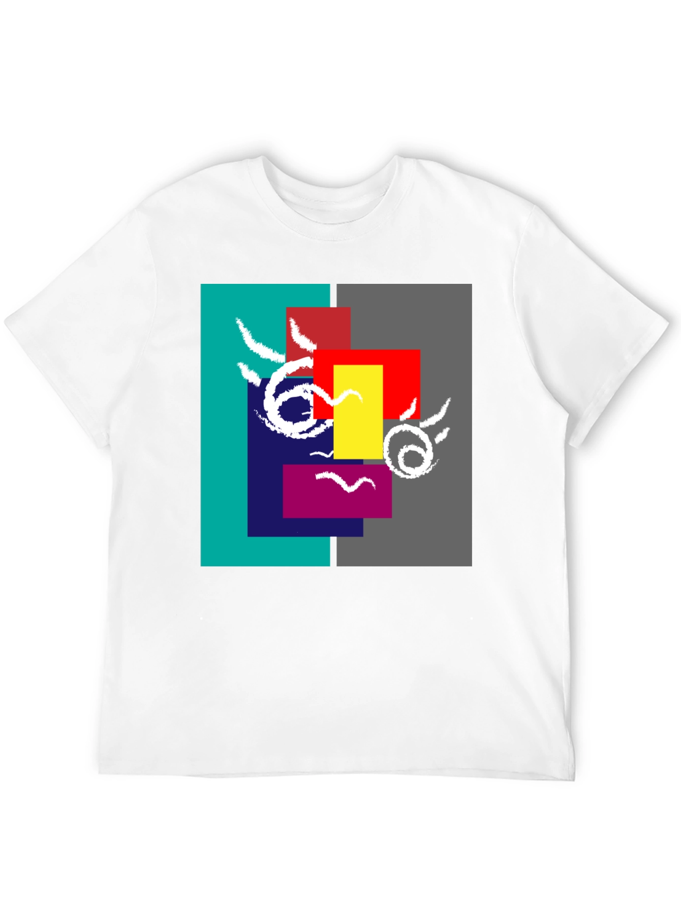 Abstract Face Graphic Tee - Modern Art Shirt