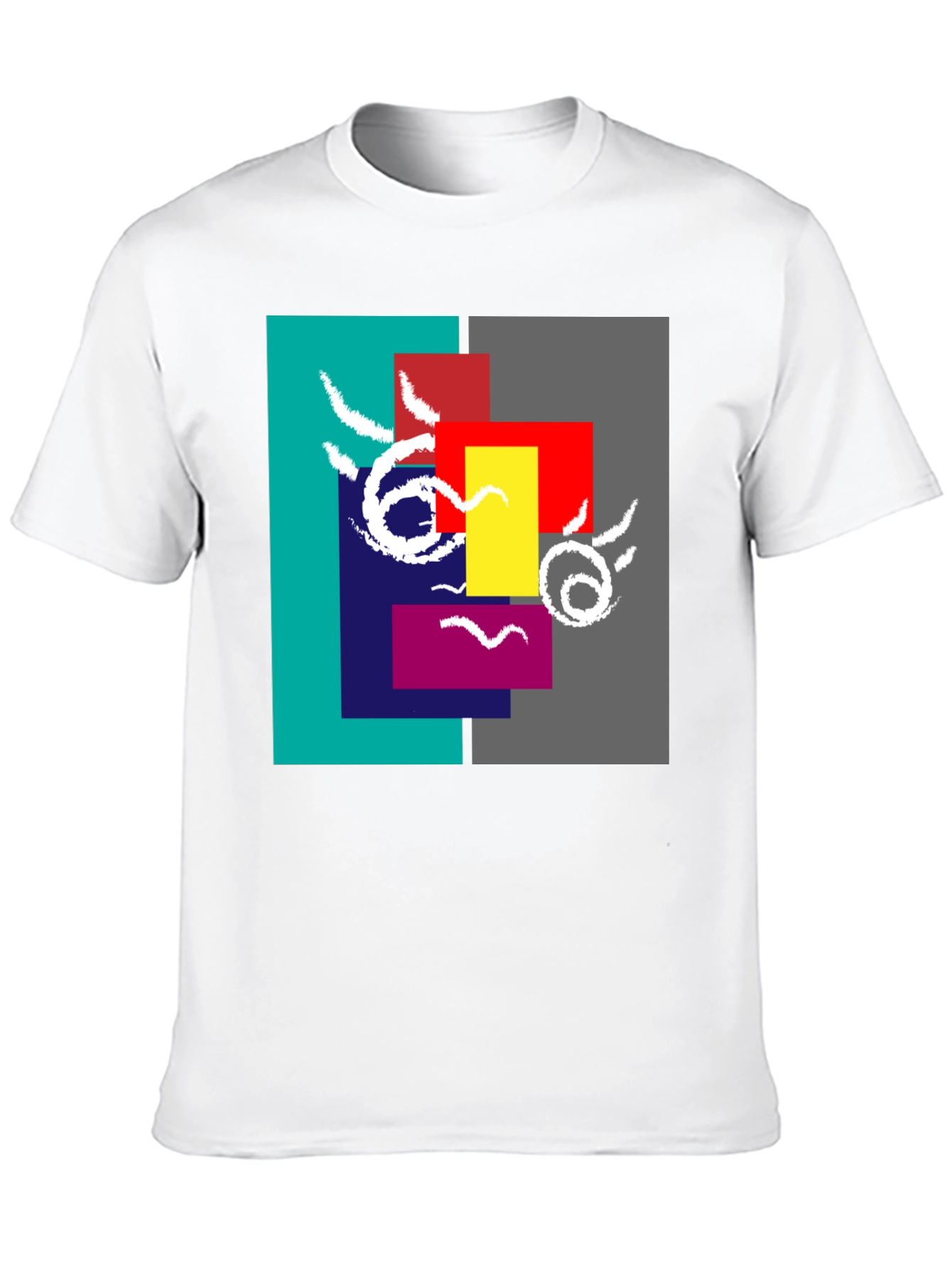 Abstract Face Graphic Tee - Modern Art Shirt