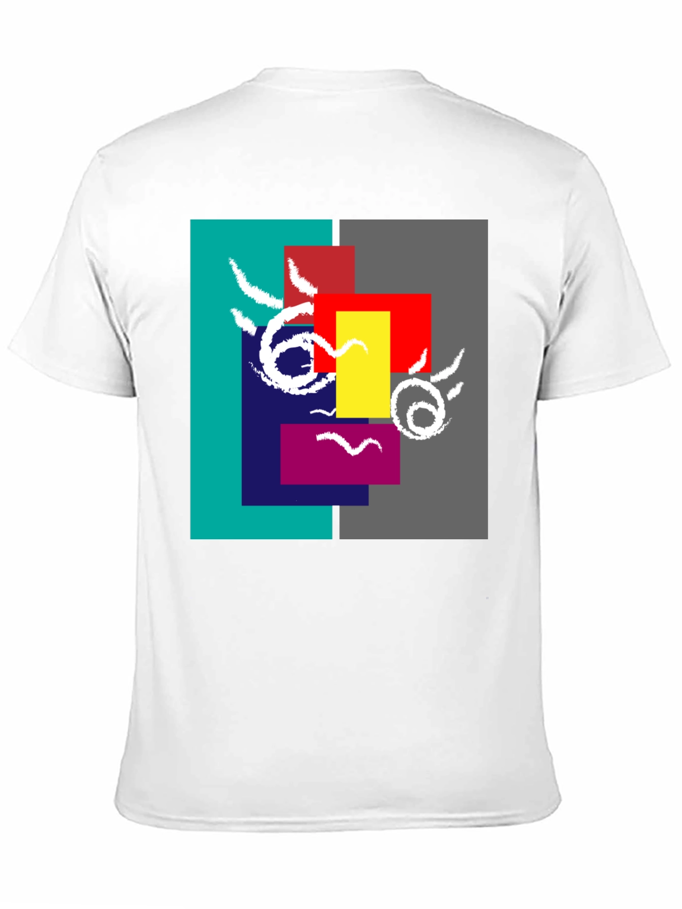 Abstract Face Graphic Tee - Modern Art Shirt
