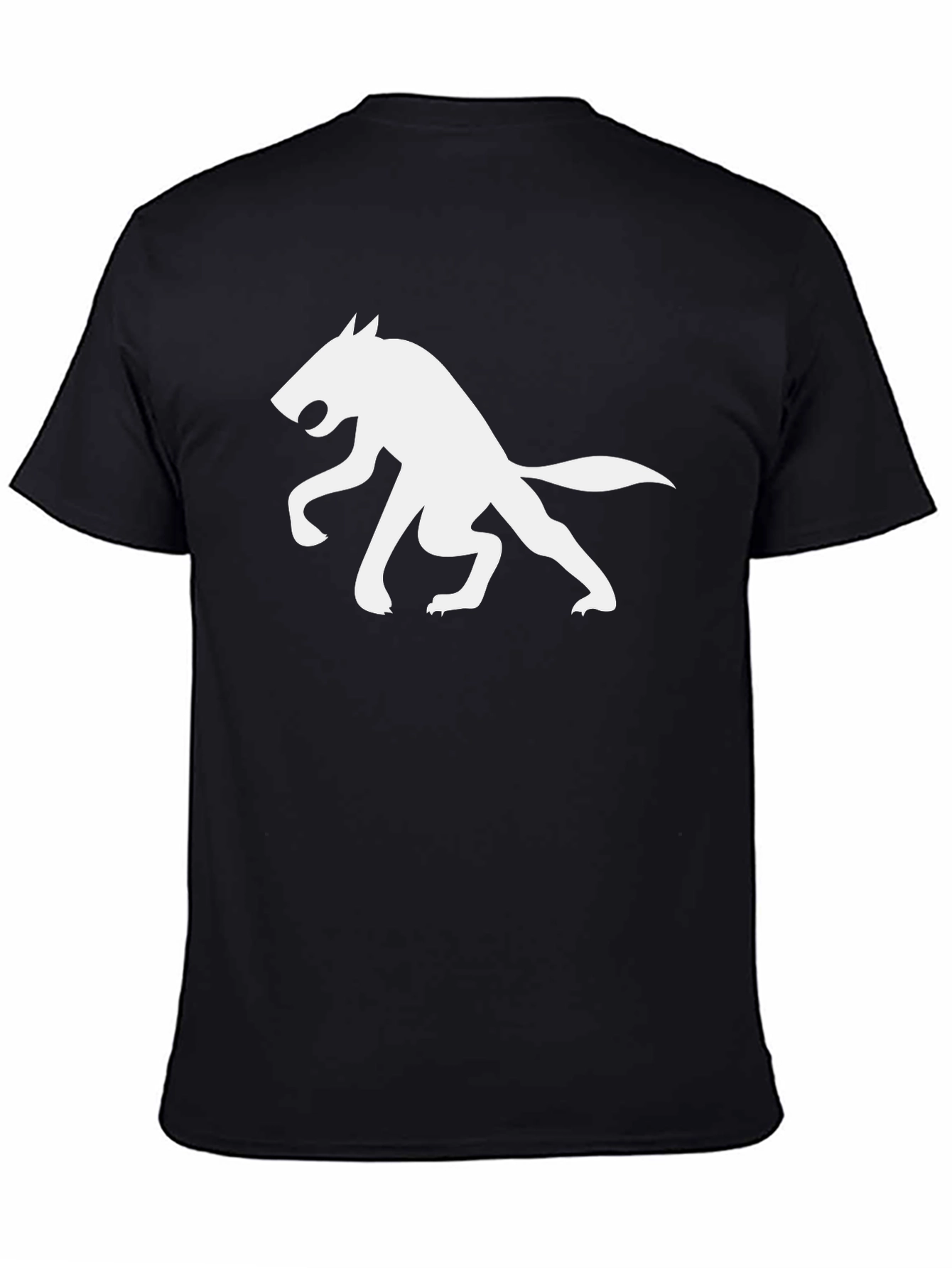 Wolf Silhouette Graphic Tee - Black Cotton Shirt