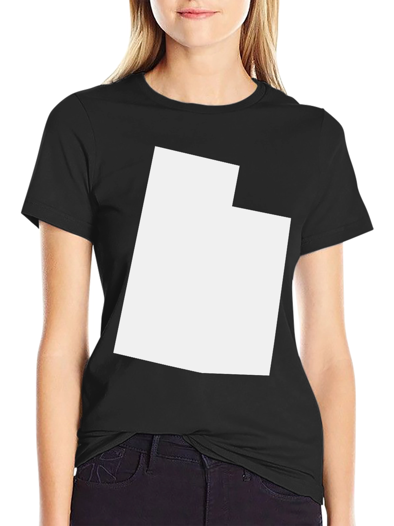 Utah State Outline Graphic Tee - Black T-Shirt