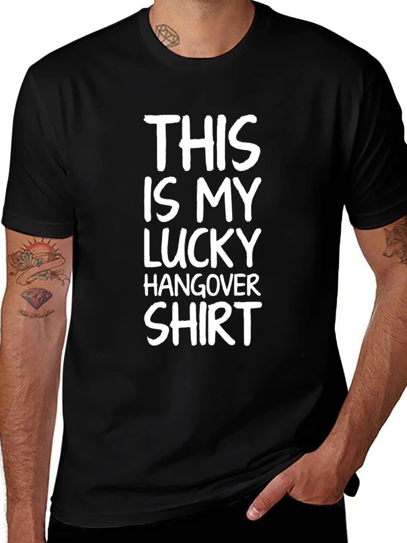 Lucky Hangover Shirt -  Mens Black Graphic Tee