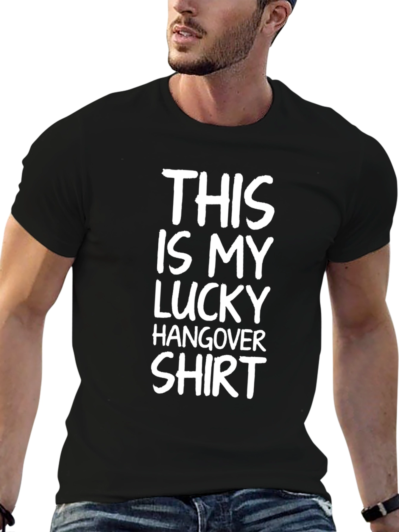 Lucky Hangover Shirt -  Mens Black Graphic Tee