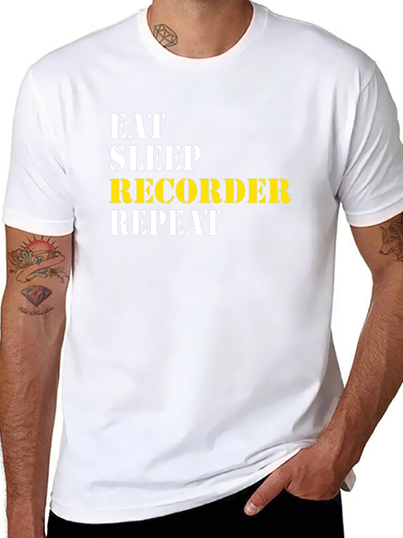 Eat Sleep Recorder Repeat T-Shirt