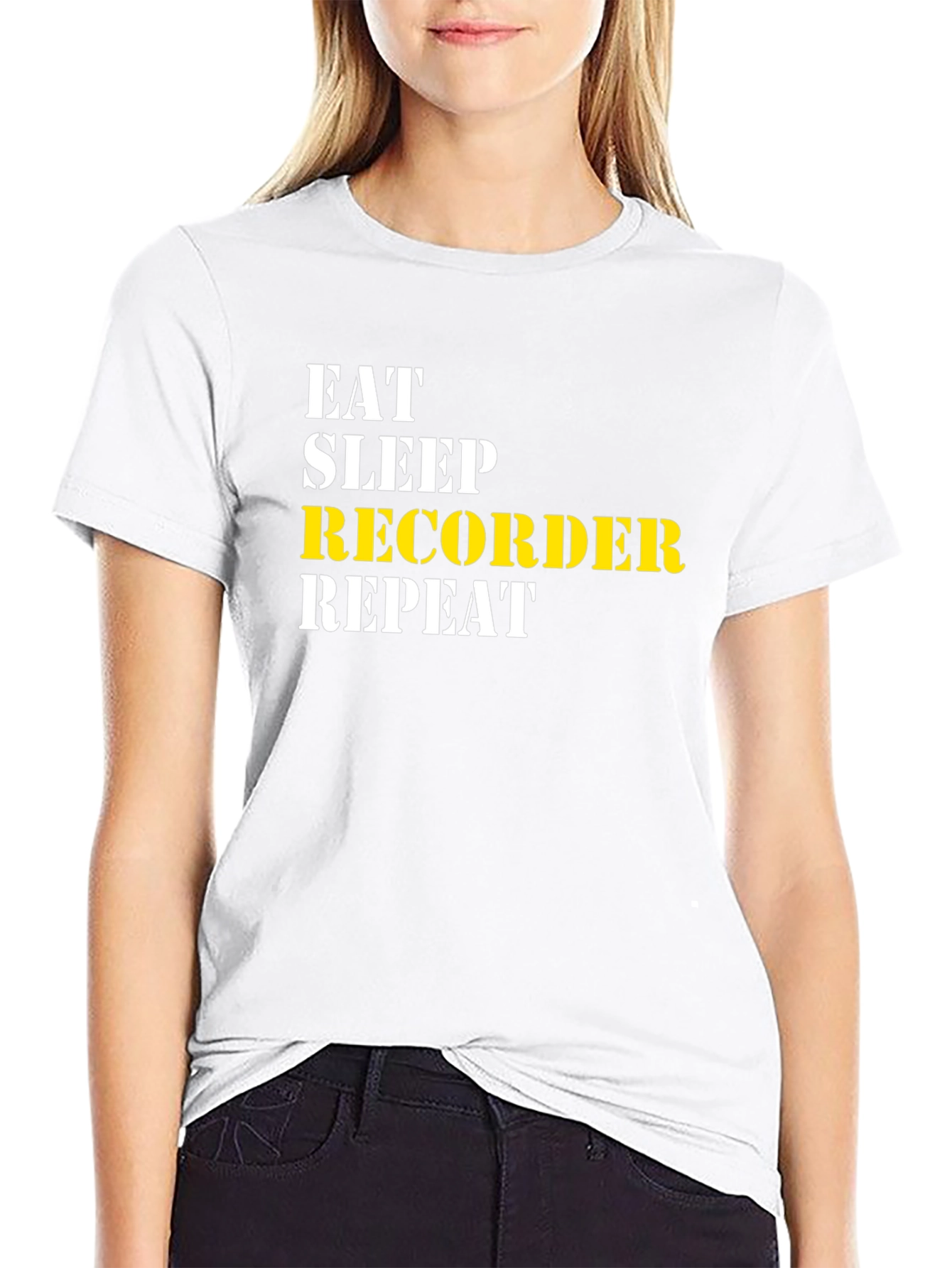 Eat Sleep Recorder Repeat T-Shirt
