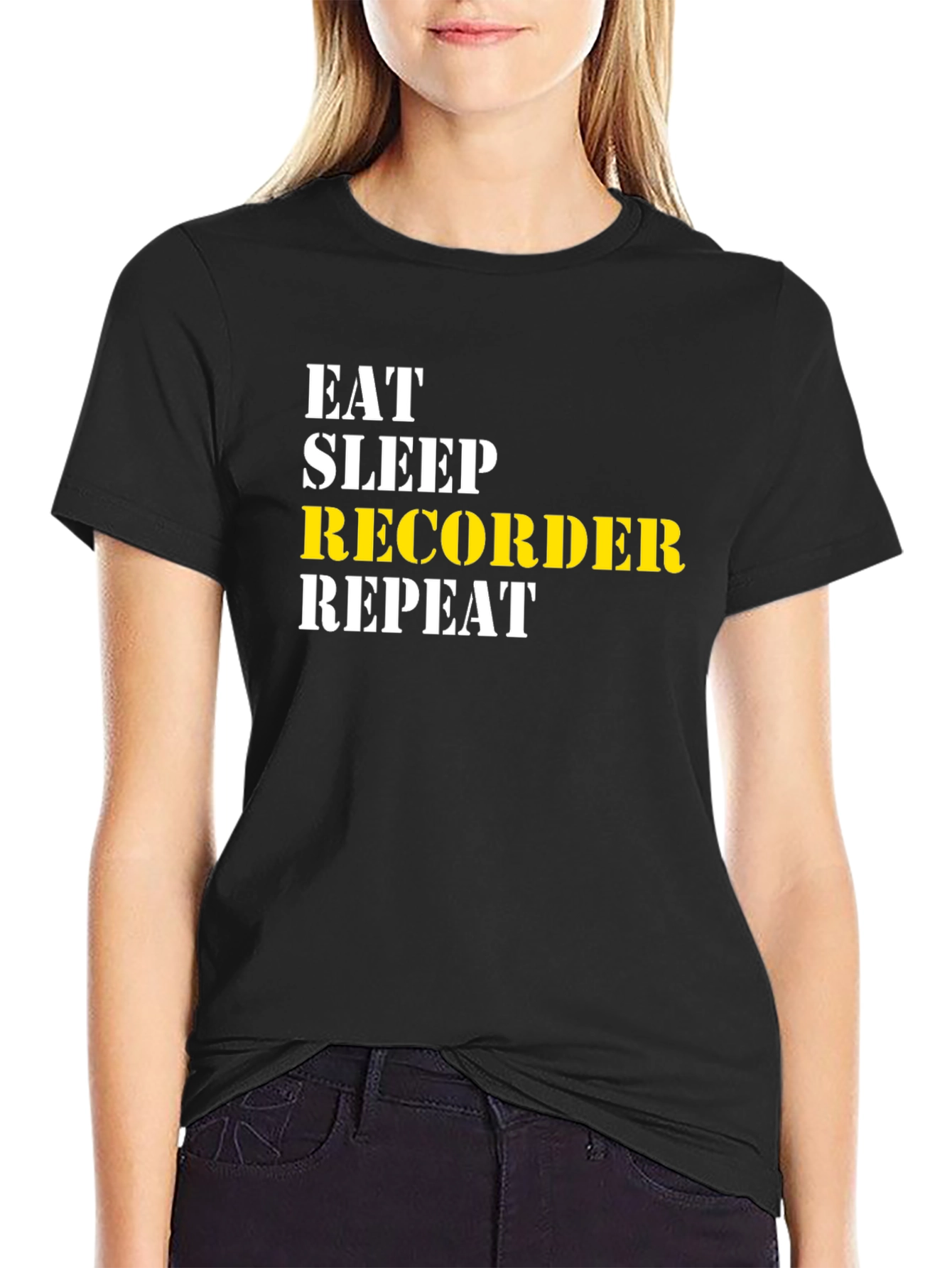 Eat Sleep Recorder Repeat T-Shirt