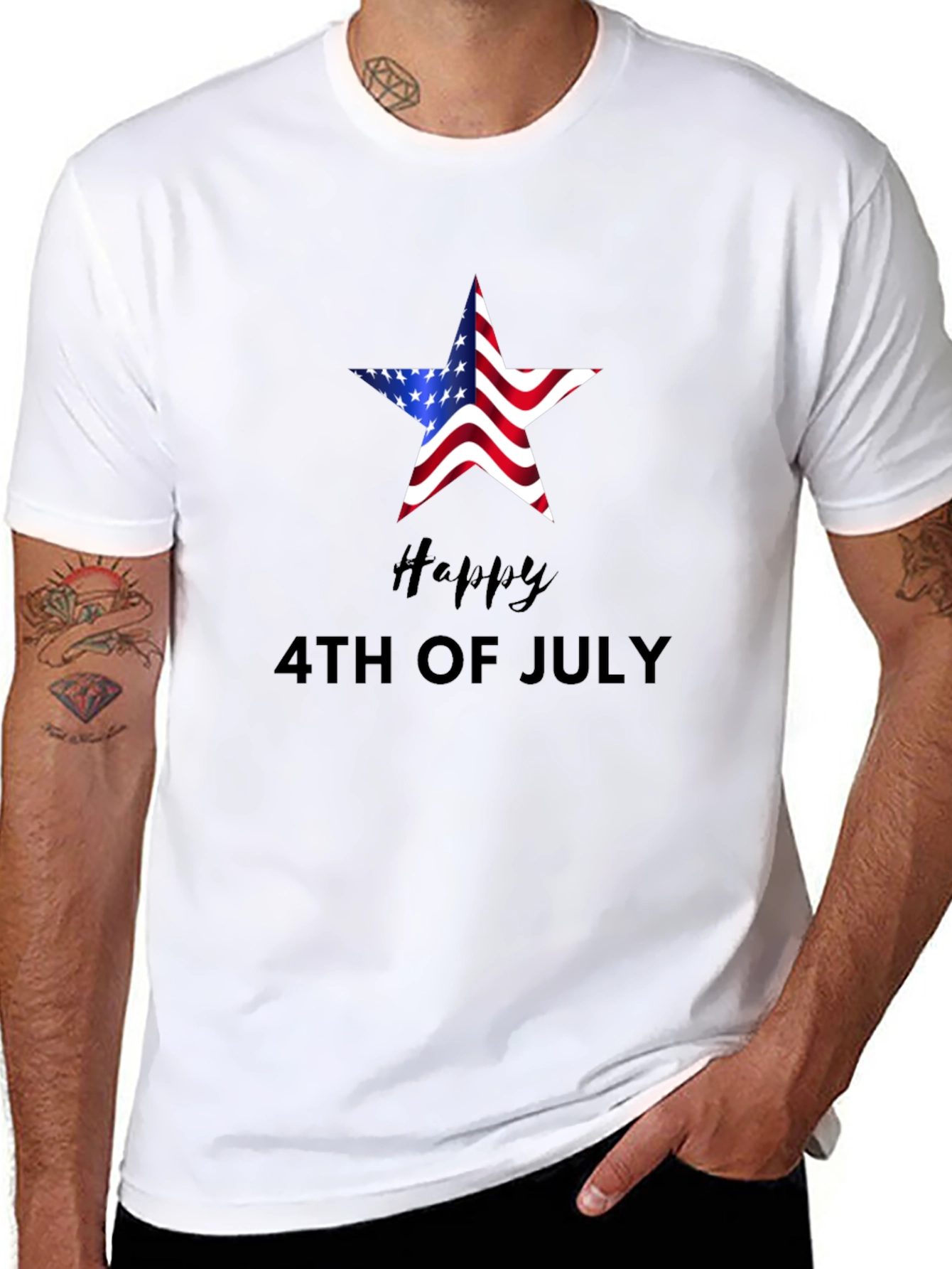 American Flag Star 4th of July T-Shirt