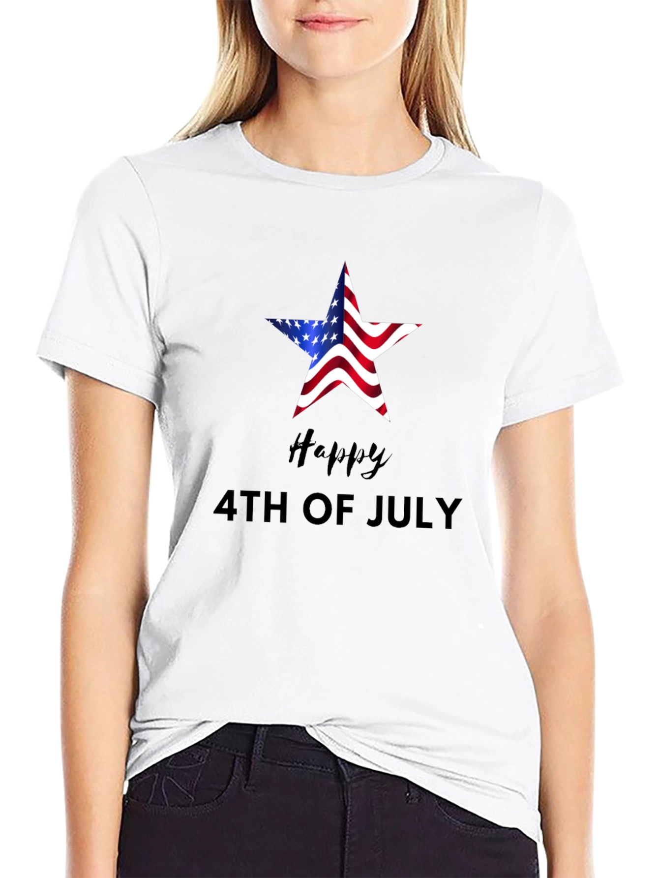 American Flag Star 4th of July T-Shirt