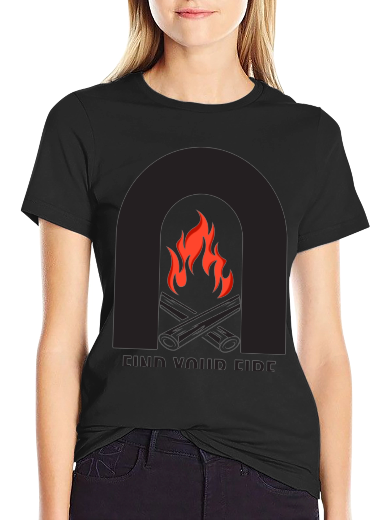 Find Your Fire Graphic Tee - Black