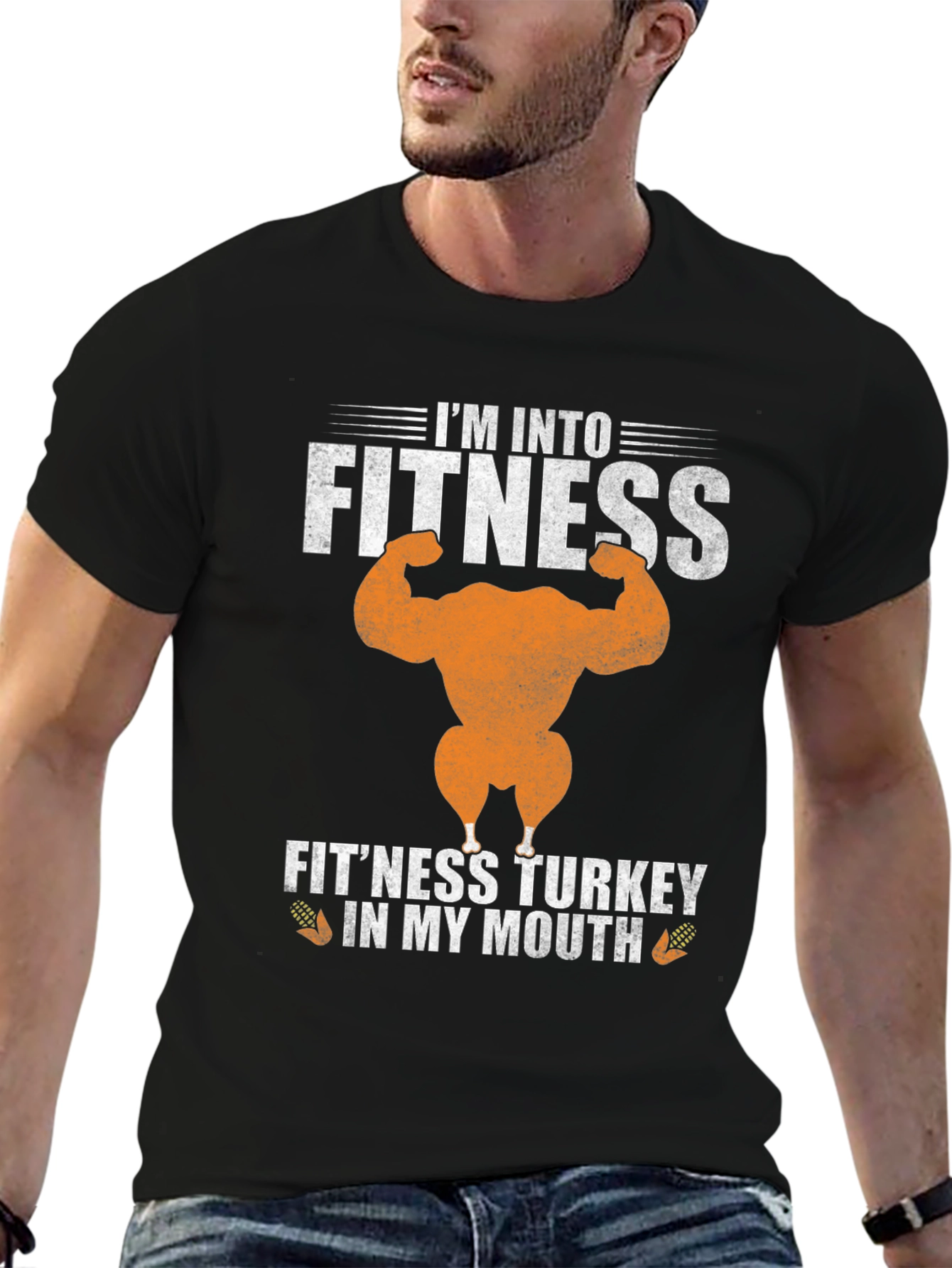 Fitness Turkey Graphic Tee Funny Gym Thanksgiving Shirt