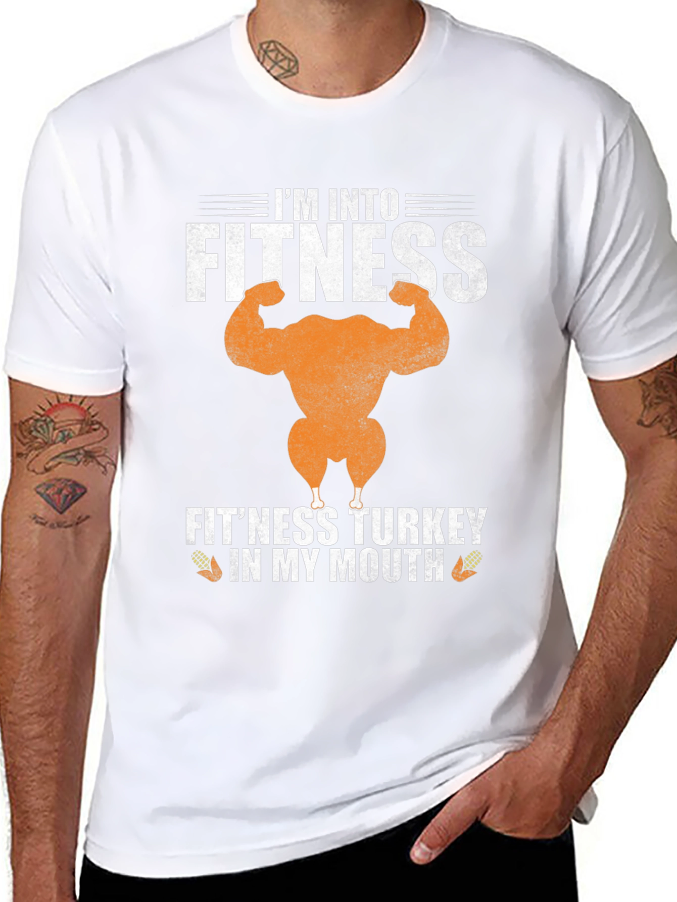 Fitness Turkey Graphic Tee Funny Gym Thanksgiving Shirt