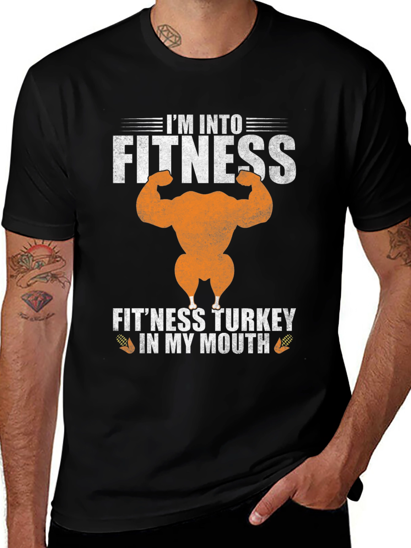 Fitness Turkey Graphic Tee Funny Gym Thanksgiving Shirt