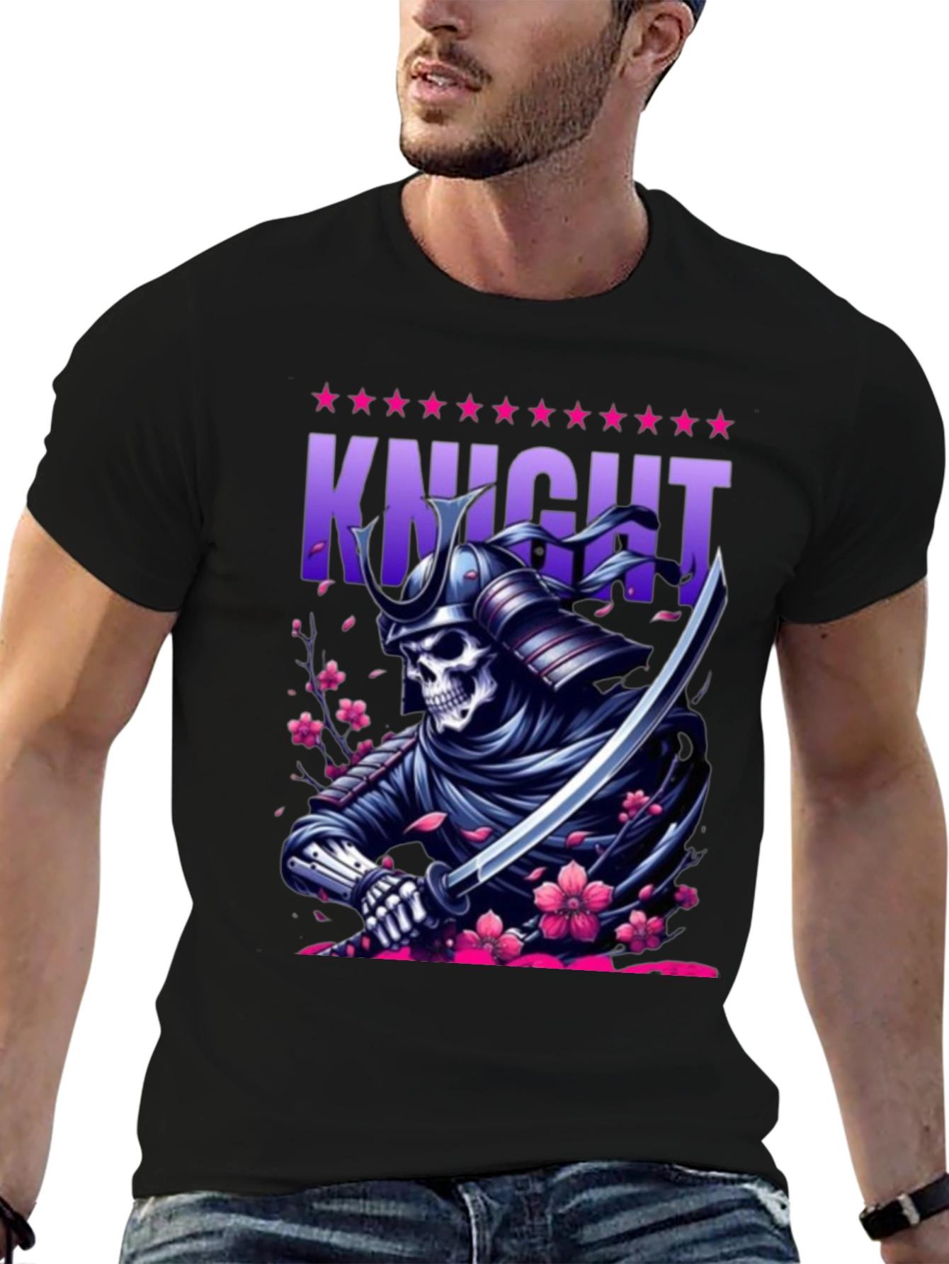 Samurai Knight T-Shirt - Skull Warrior Graphic Tee