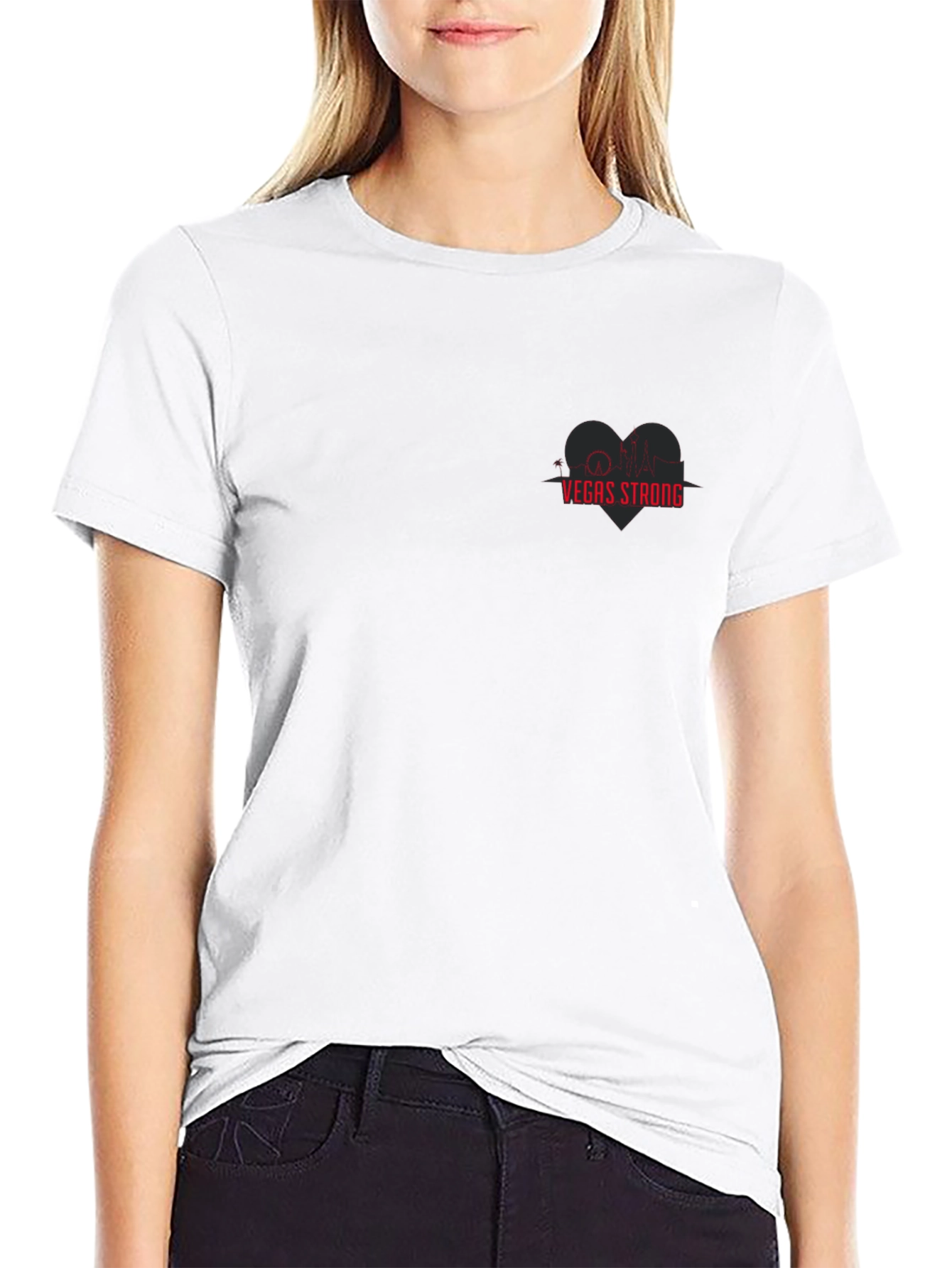 Vegas Strong Graphic T-Shirt - Heartbeat Skyline