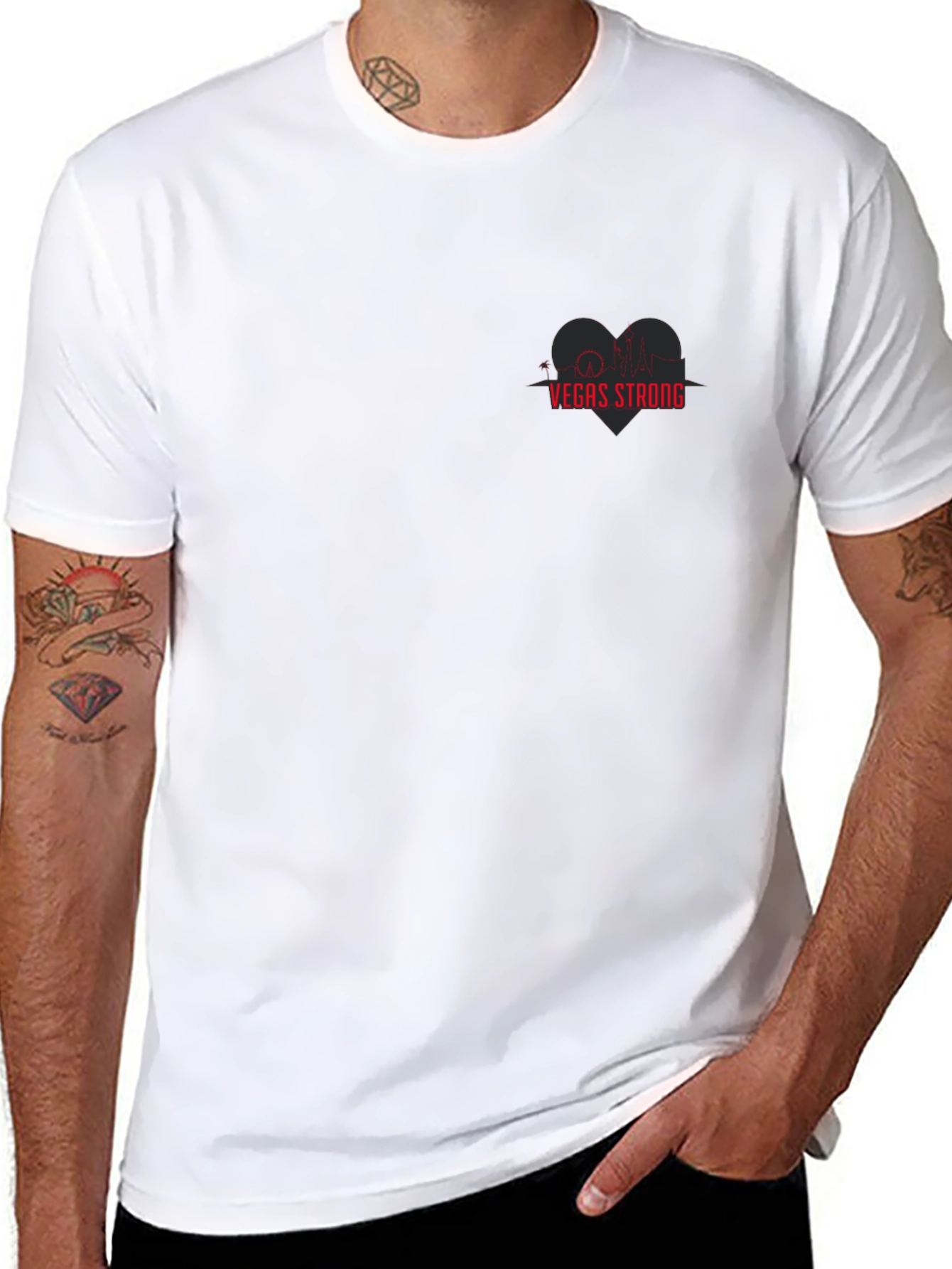 Vegas Strong Graphic T-Shirt - Heartbeat Skyline