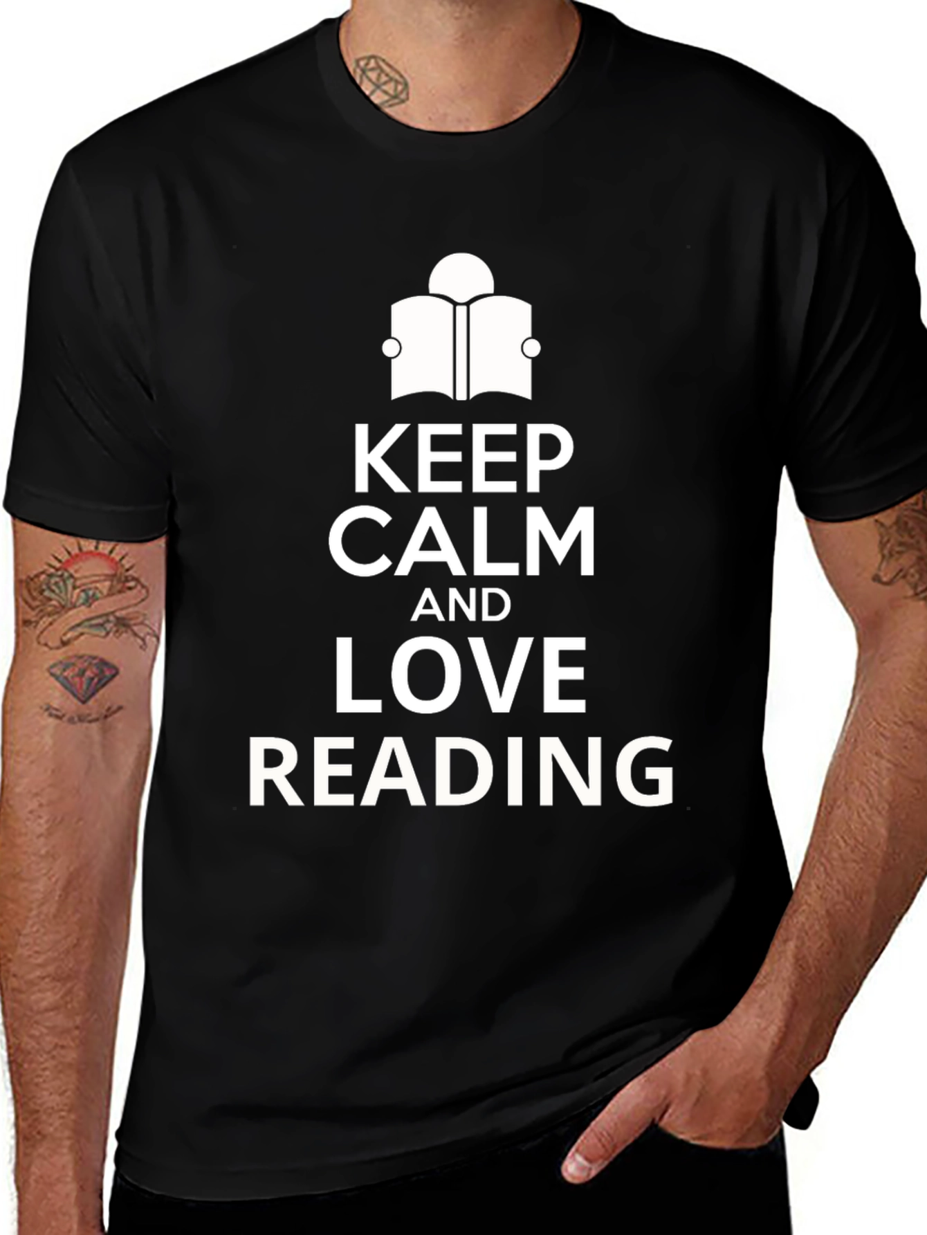 Keep Calm and Love Reading Black T-Shirt