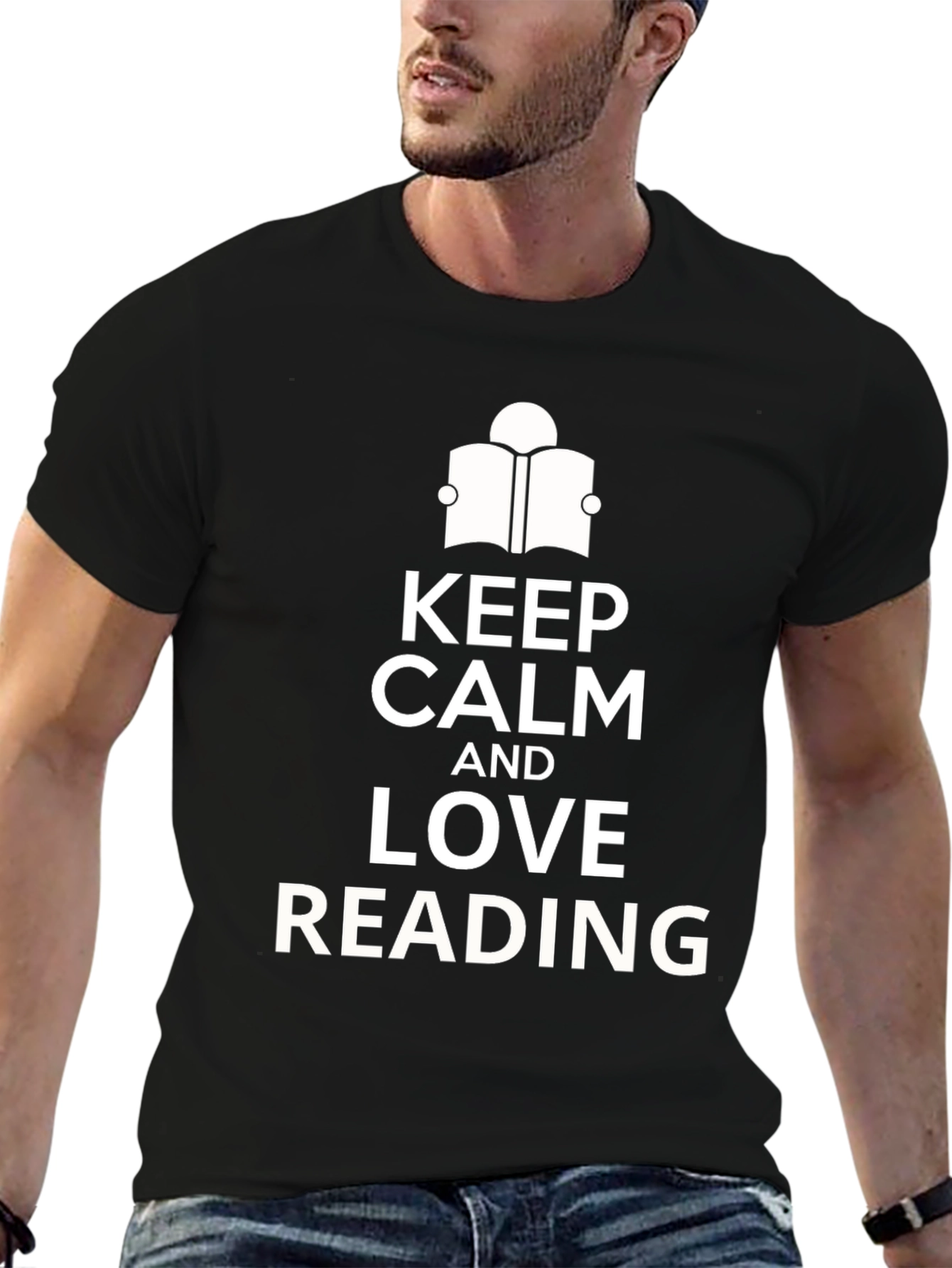 Keep Calm and Love Reading Black T-Shirt