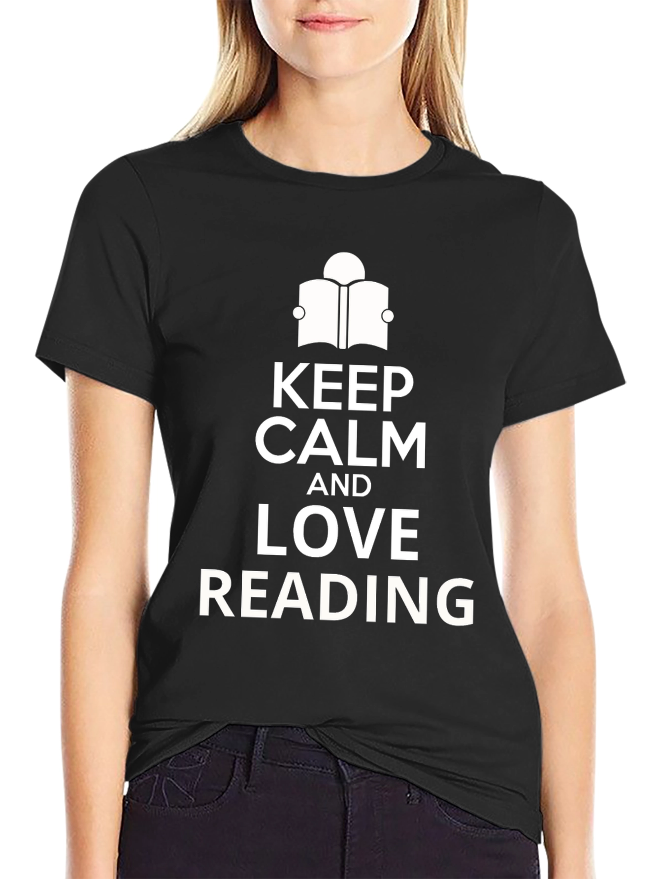 Keep Calm and Love Reading Black T-Shirt