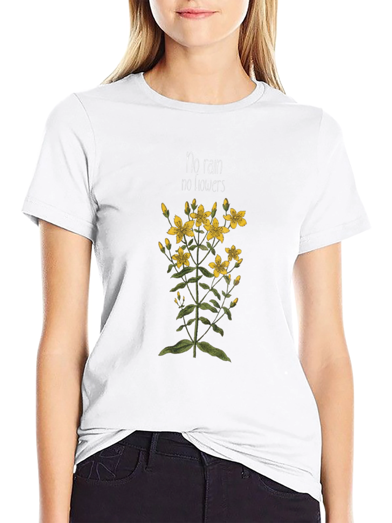 No Rain No Flowers Graphic T-Shirt - Black