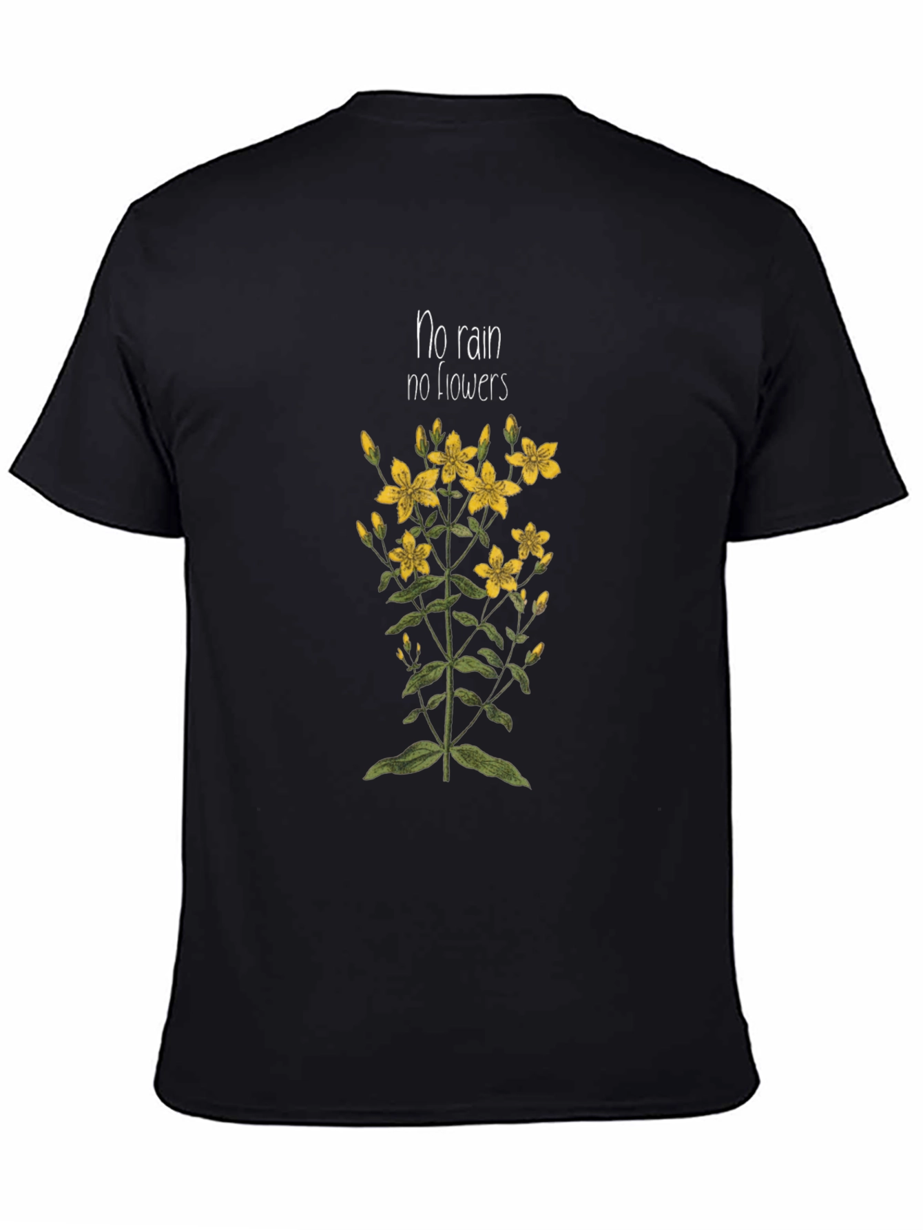 No Rain No Flowers Graphic T-Shirt - Black