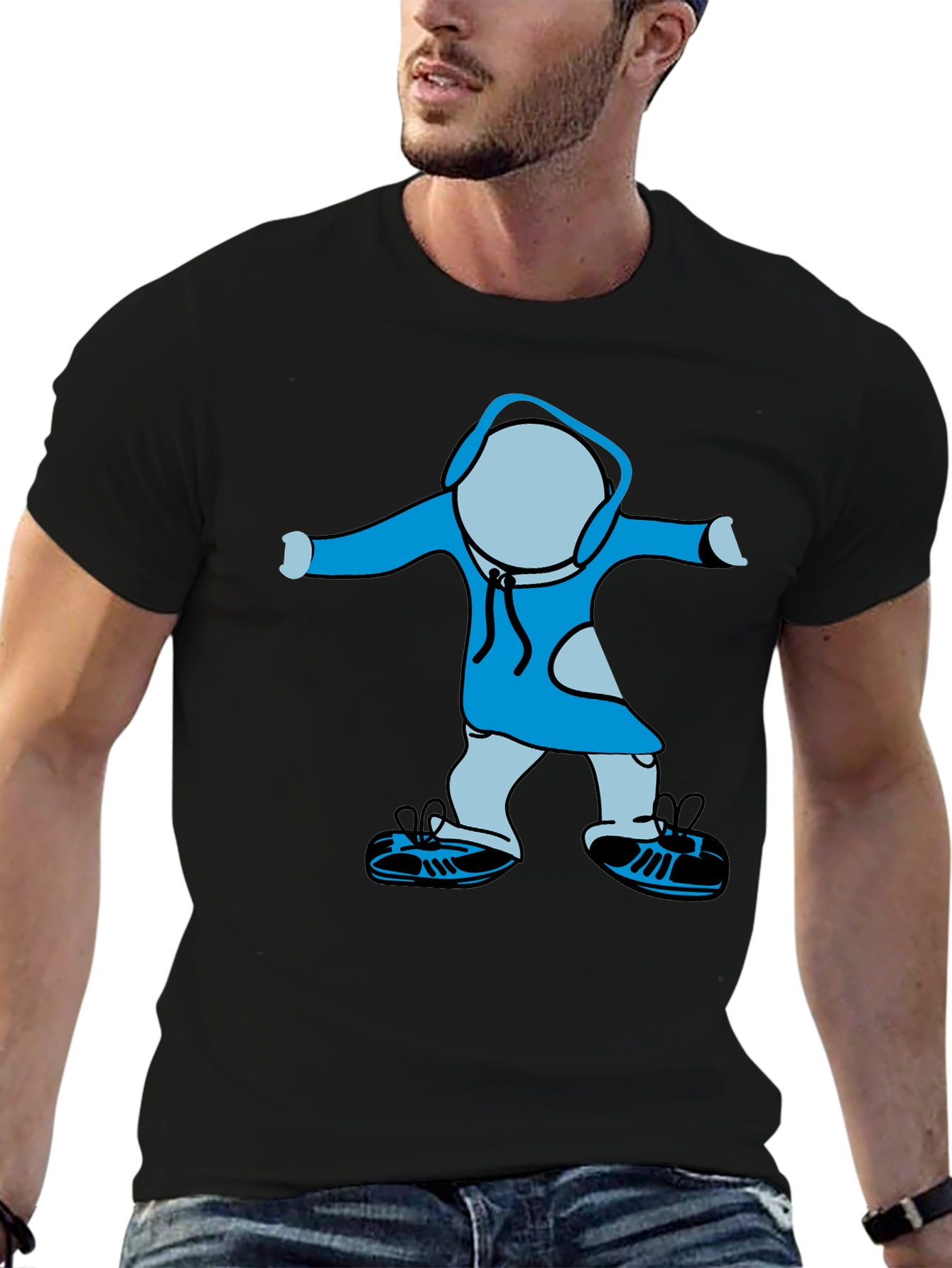 Cartoon Graphic Black T-Shirt