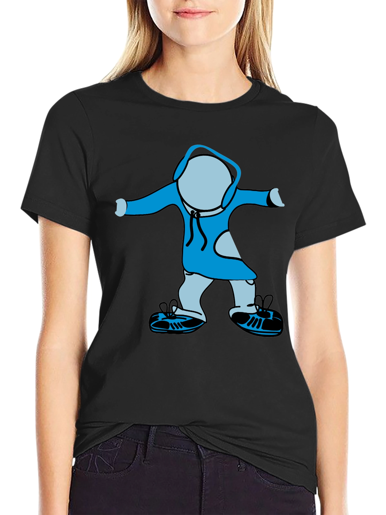 Cartoon Graphic Black T-Shirt