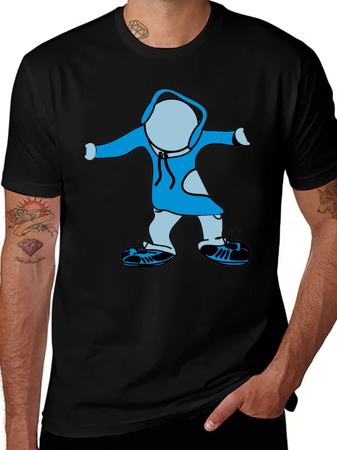 Cartoon Graphic Black T-Shirt