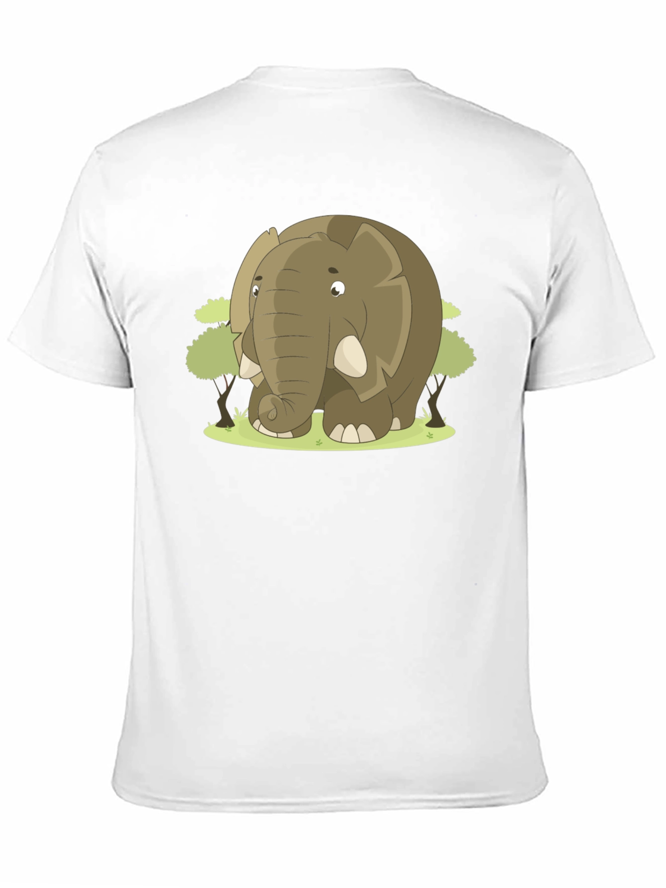 Cartoon Elephant Graphic T-Shirt - Black