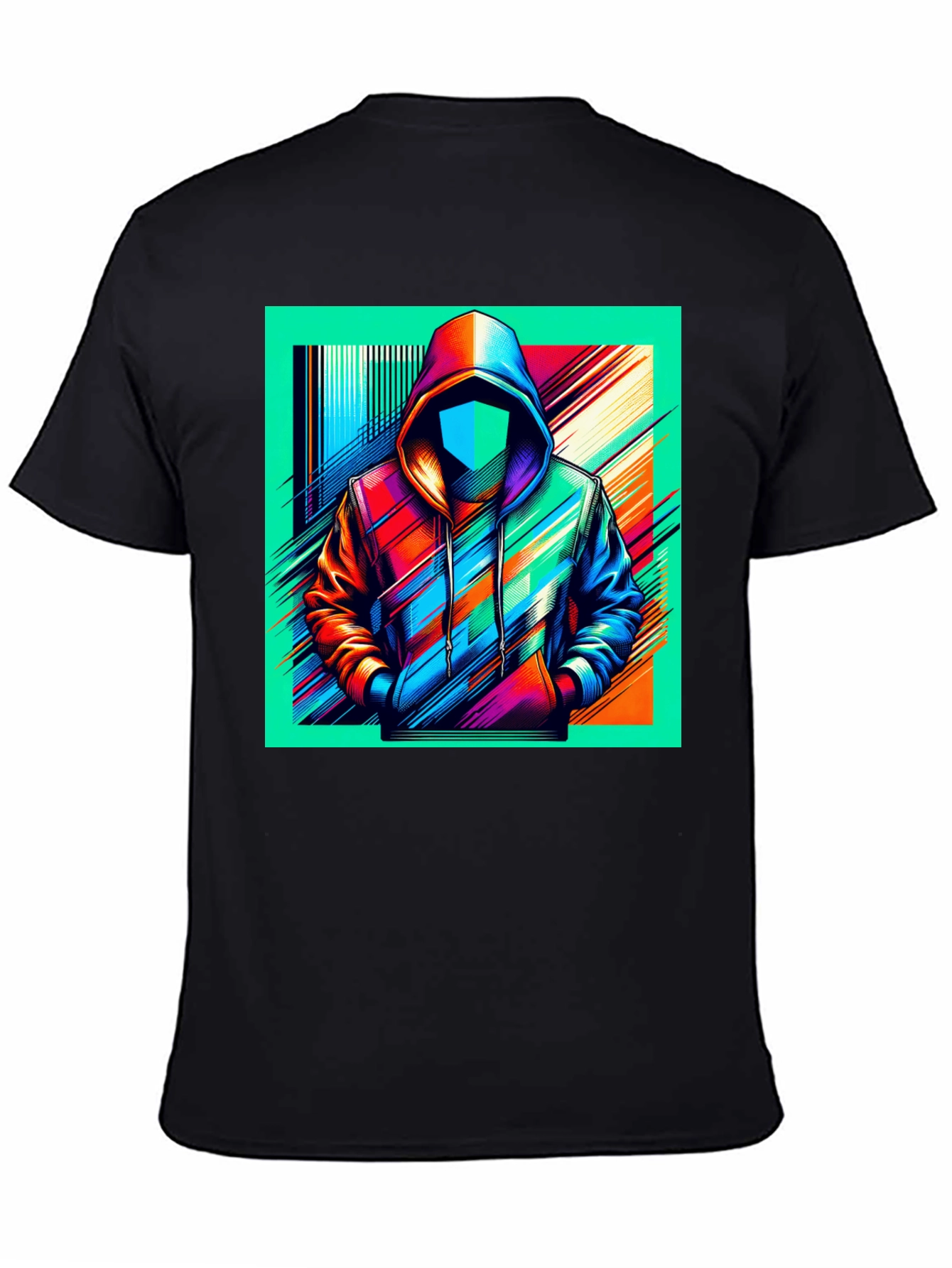 Abstract Hoodie Design Black T-Shirt