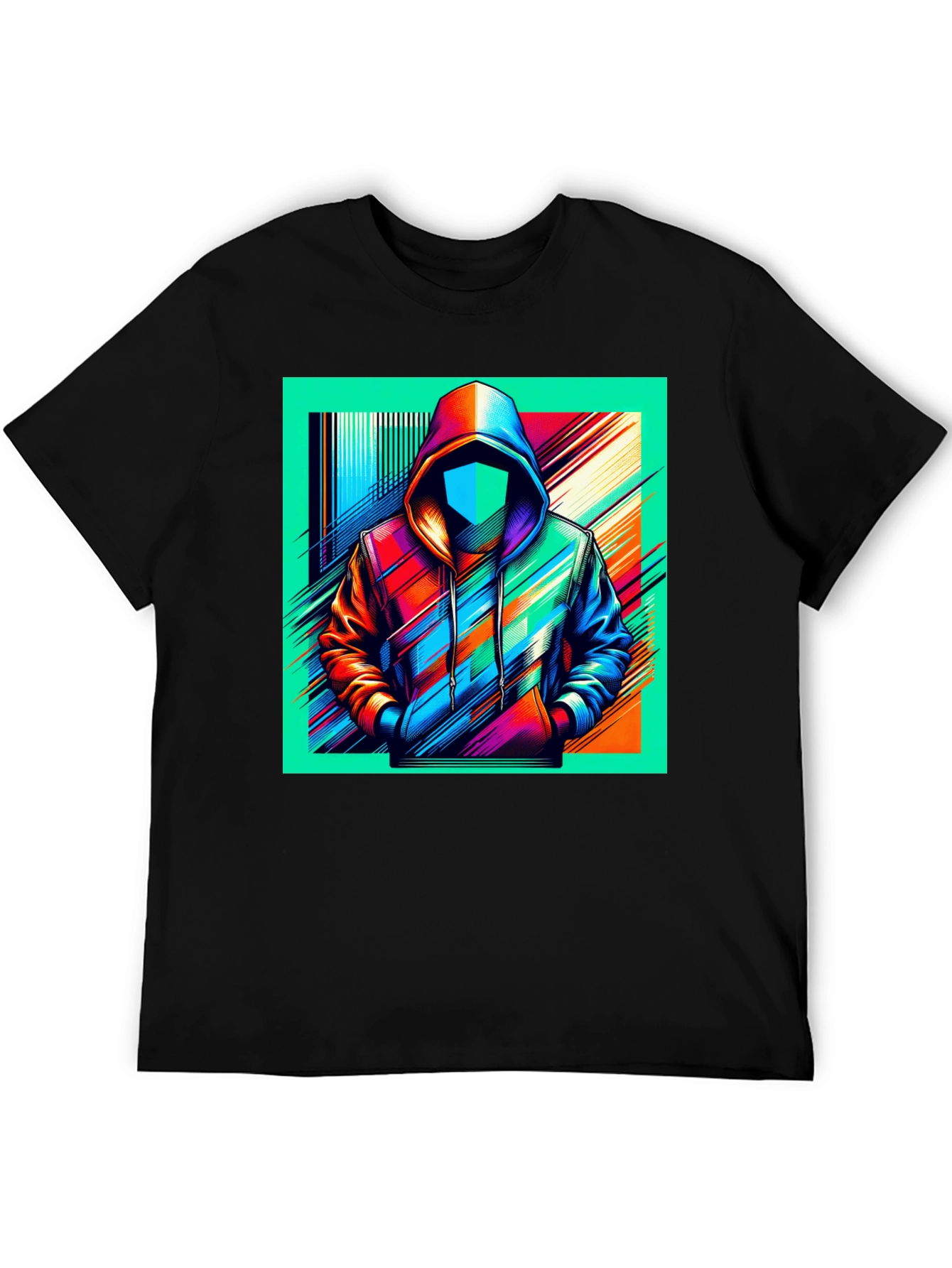Abstract Hoodie Design Black T-Shirt