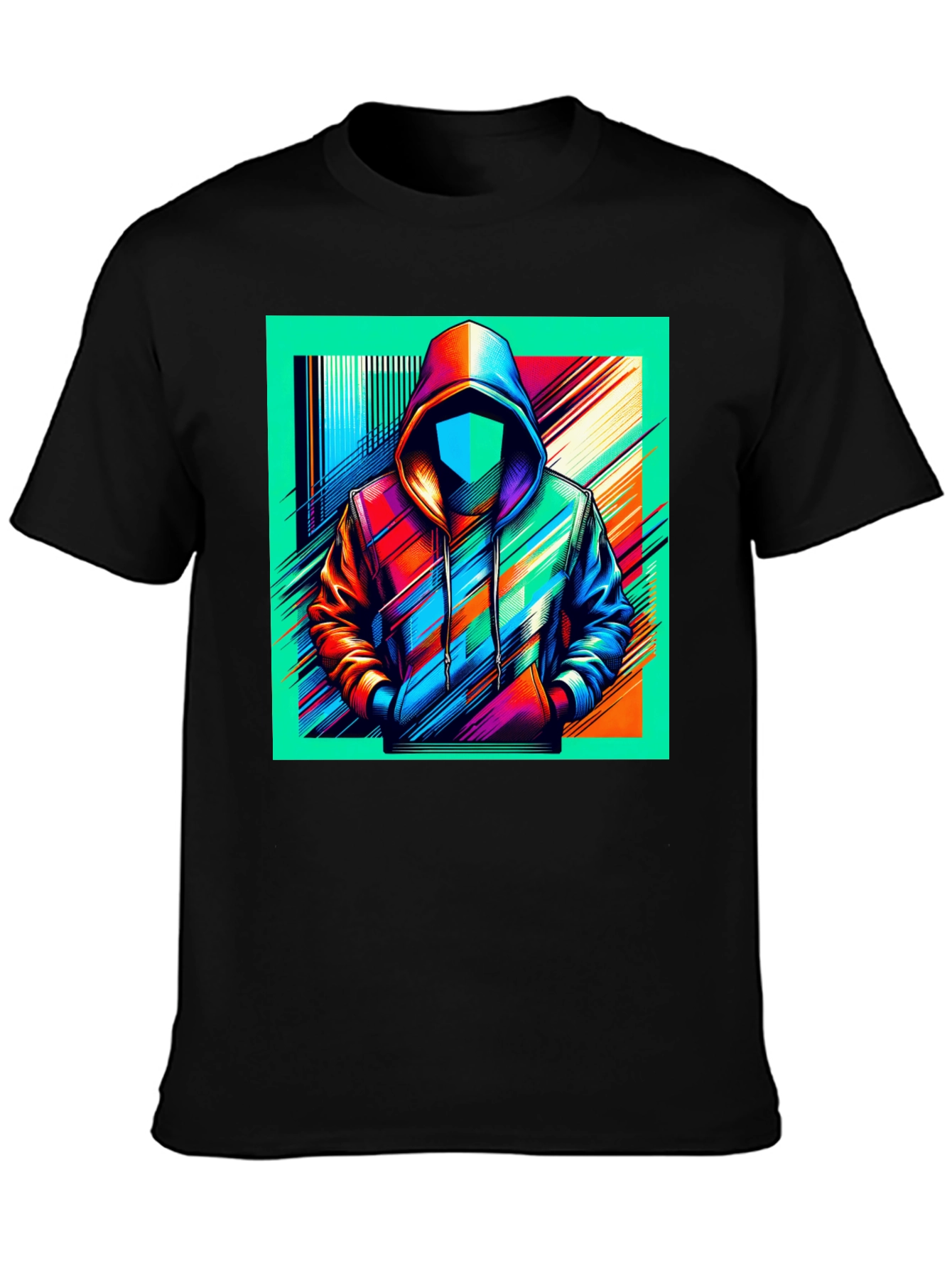 Abstract Hoodie Design Black T-Shirt