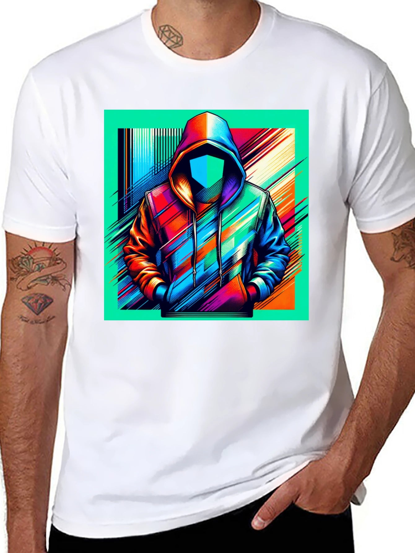 Abstract Hoodie Design Black T-Shirt