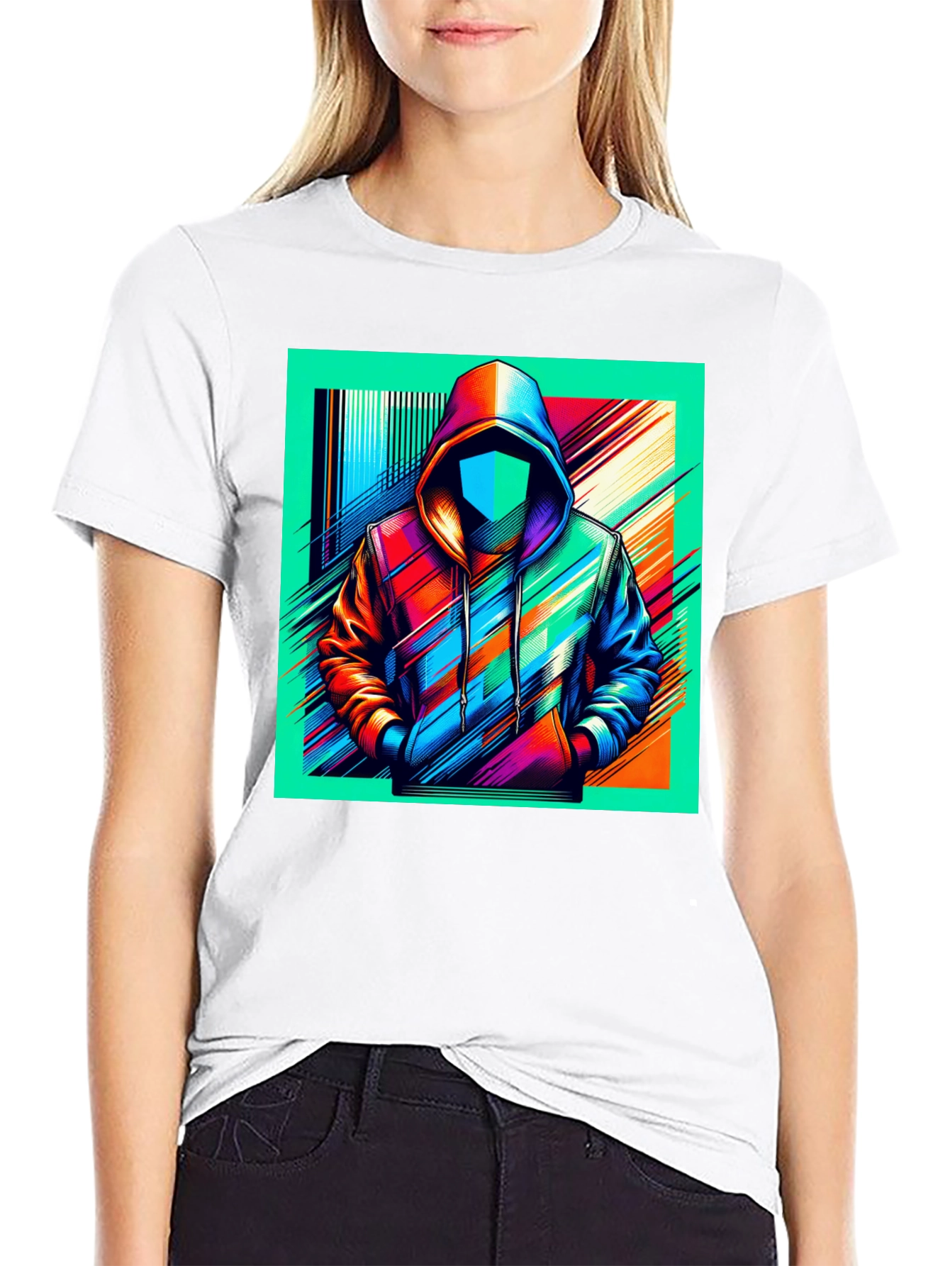 Abstract Hoodie Design Black T-Shirt