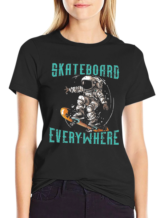Skateboard Everywhere Graphic Tee - Astronaut Design