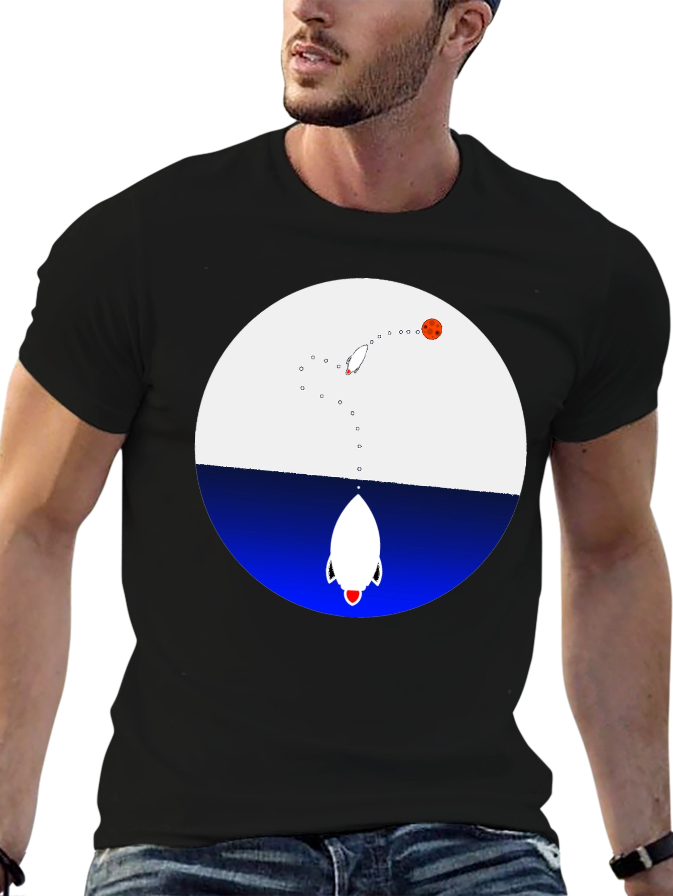 Rocket Launch Graphic T-Shirt - Cool Space Tee