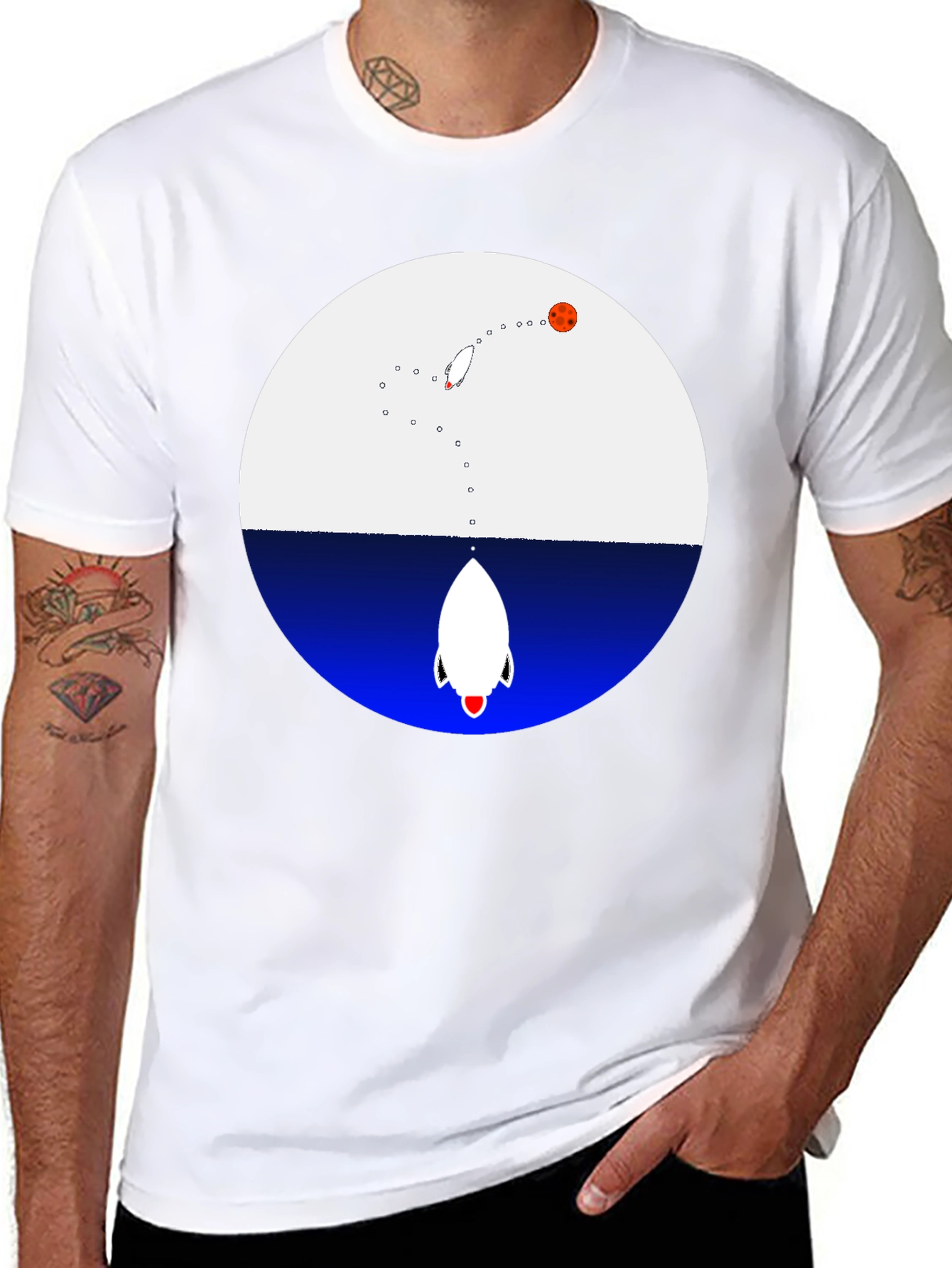 Rocket Launch Graphic T-Shirt - Cool Space Tee