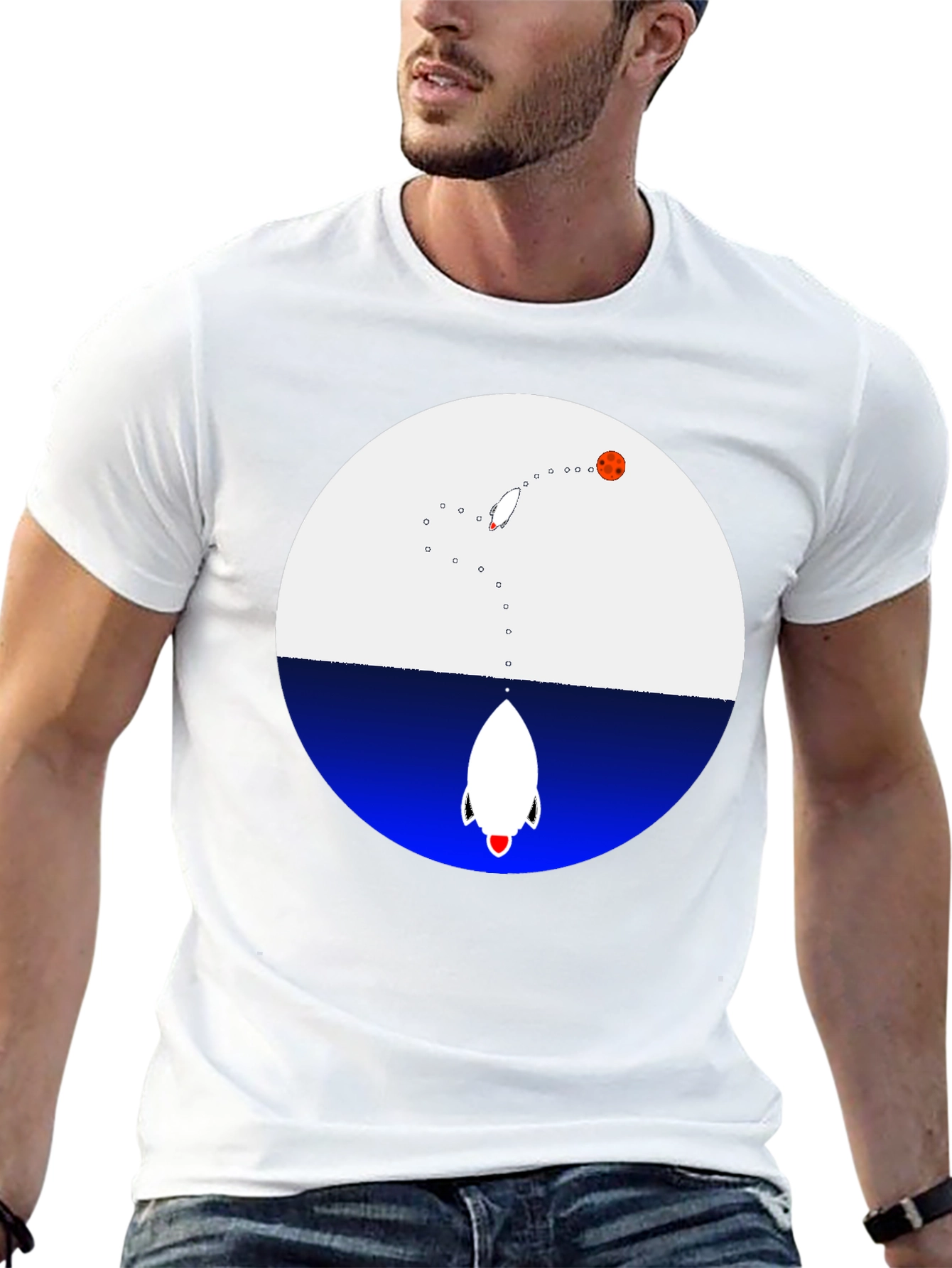 Rocket Launch Graphic T-Shirt - Cool Space Tee