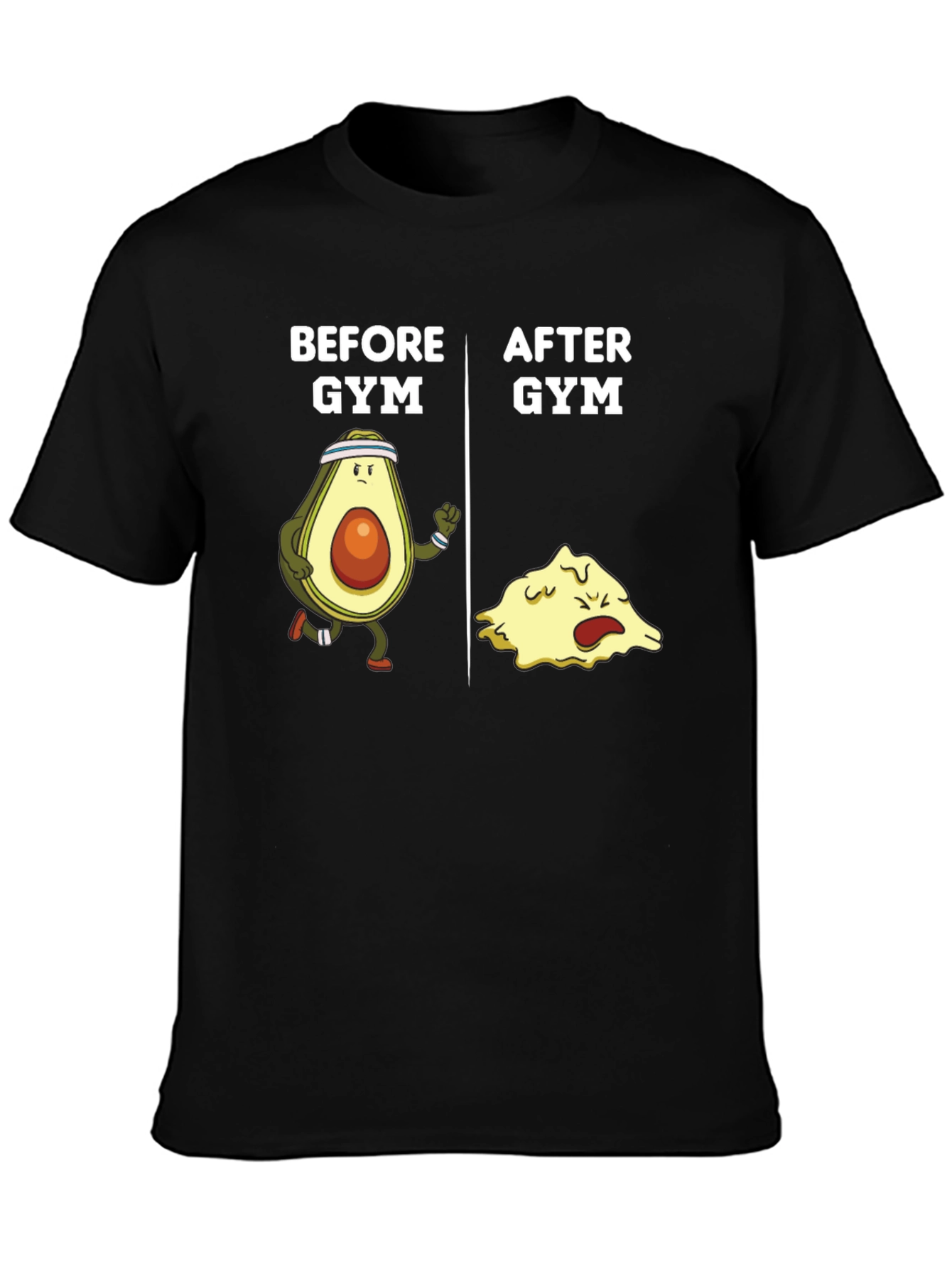 Funny Gym Avocado Black T-Shirt