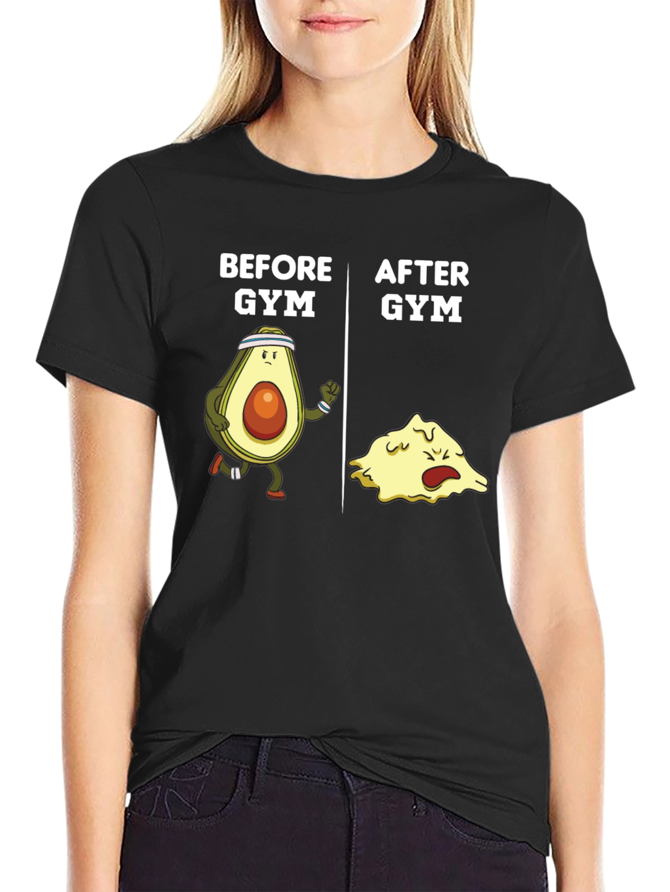 Funny Gym Avocado Black T-Shirt