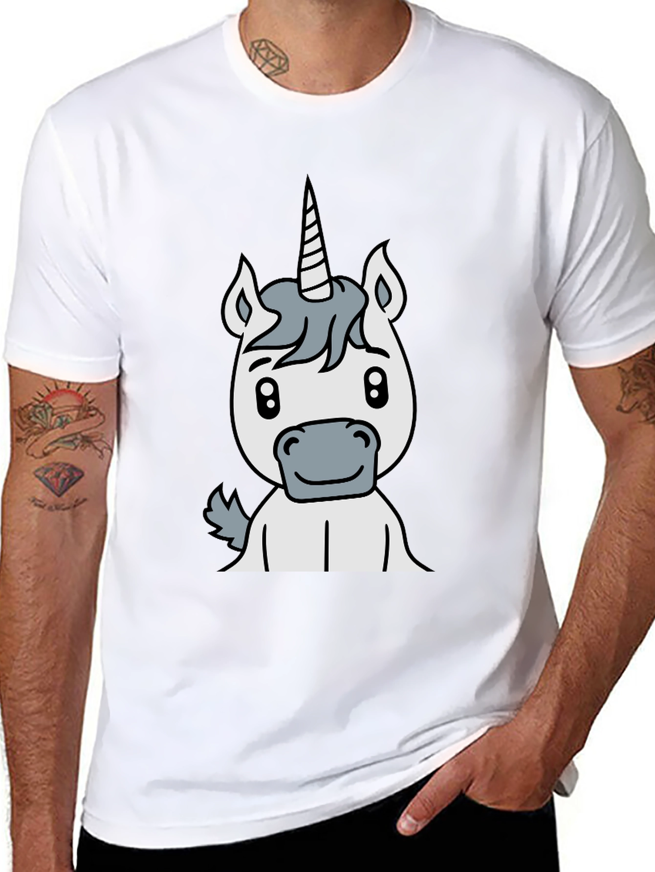 Unicorn Graphic Black T-Shirt
