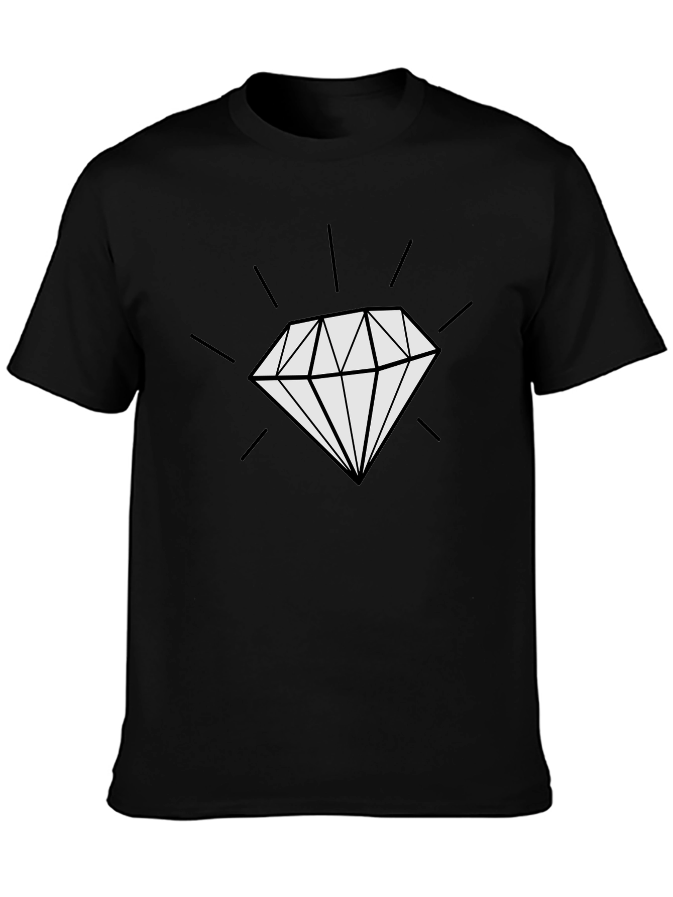 Diamond Graphic Black Tee - Modern Style