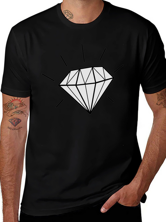 Diamond Graphic Black Tee - Modern Style