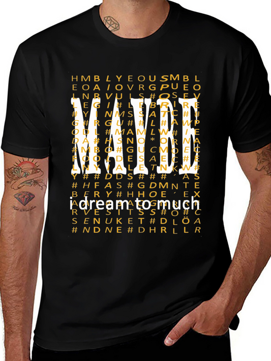 I Dream Too Much Graphic Print Tee - Black