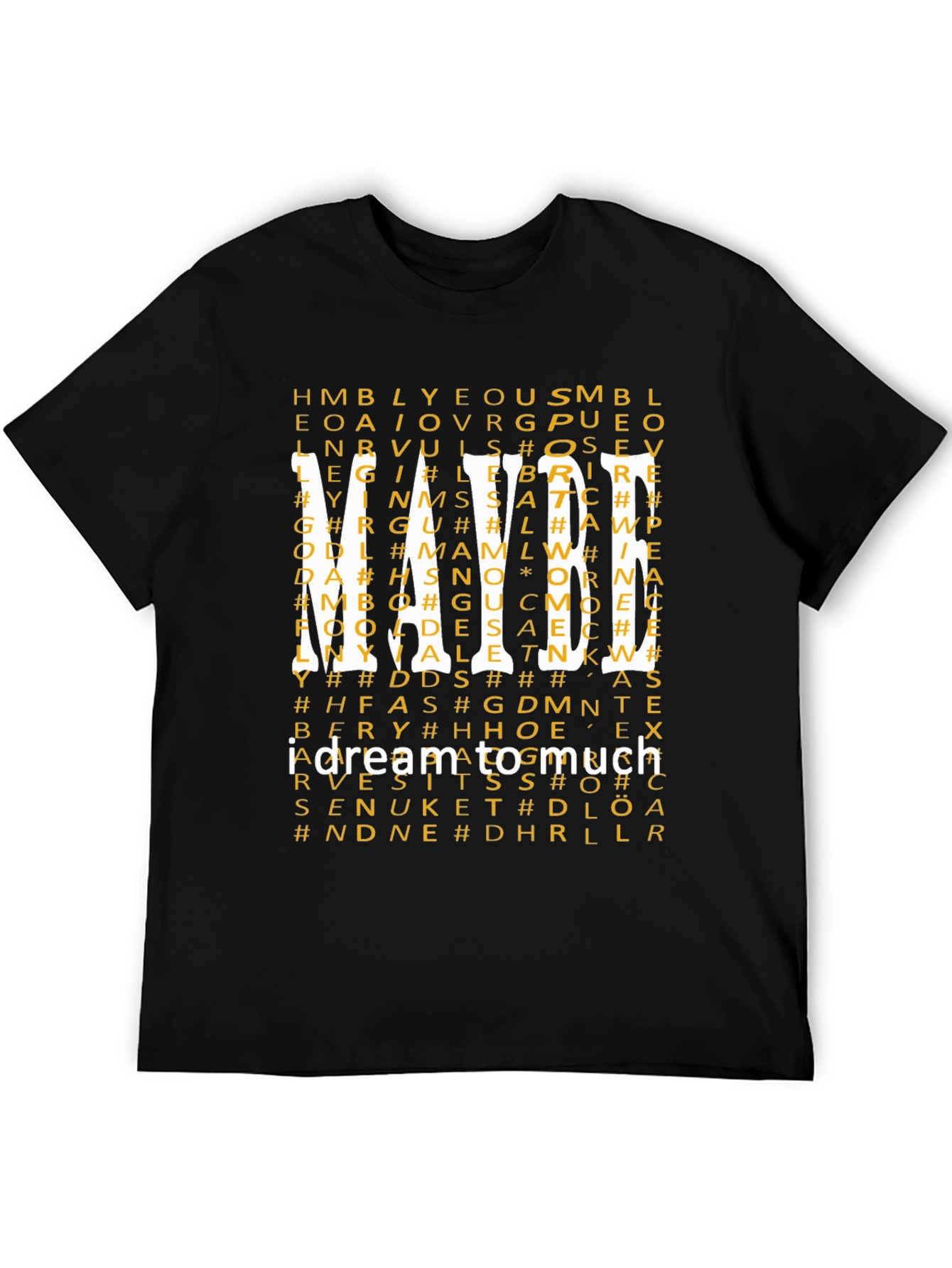 I Dream Too Much Graphic Print Tee - Black