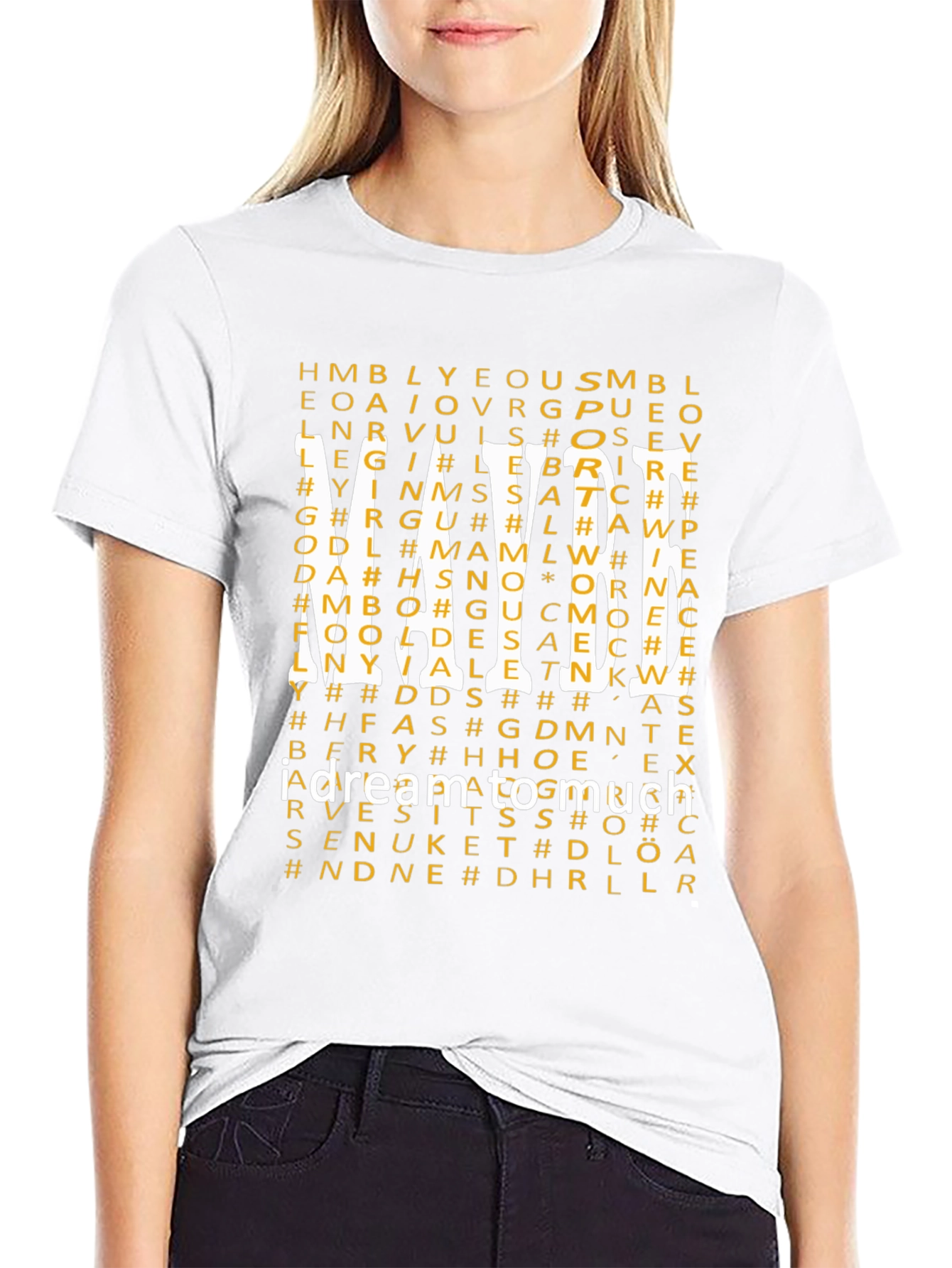 I Dream Too Much Graphic Print Tee - Black