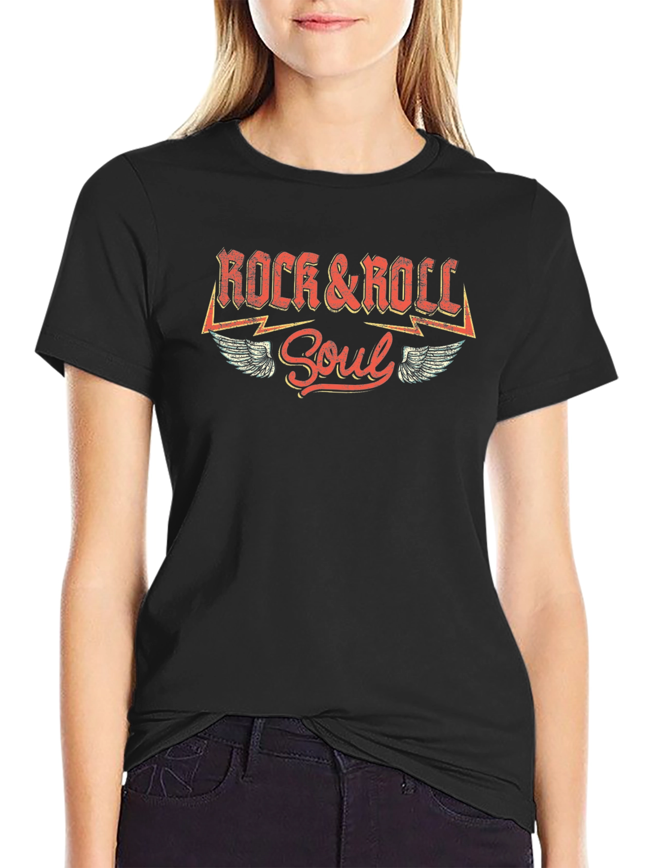 Rock & Roll Soul Black Graphic Tee