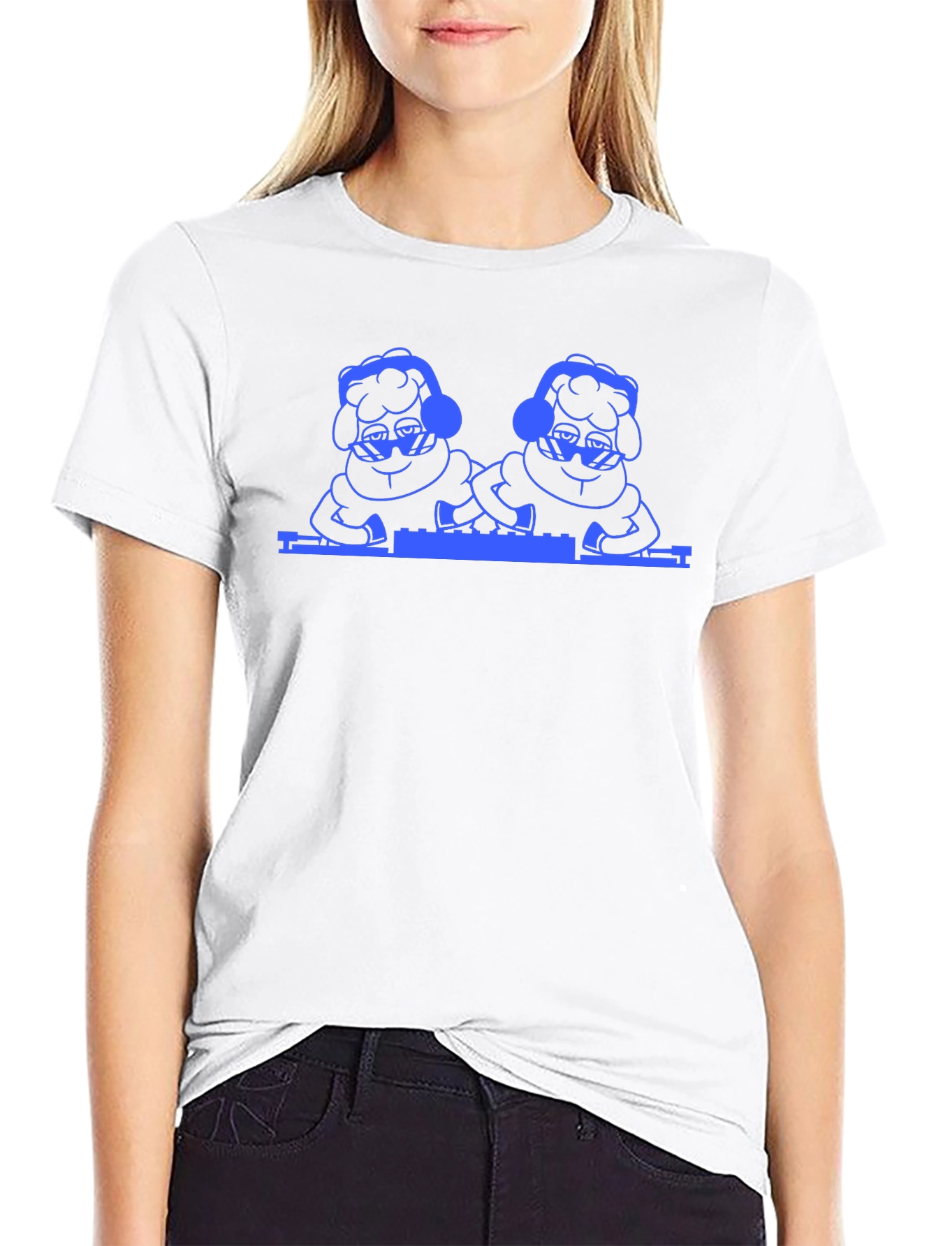 Cool DJ Sheep T-Shirt - Black Cotton Tee