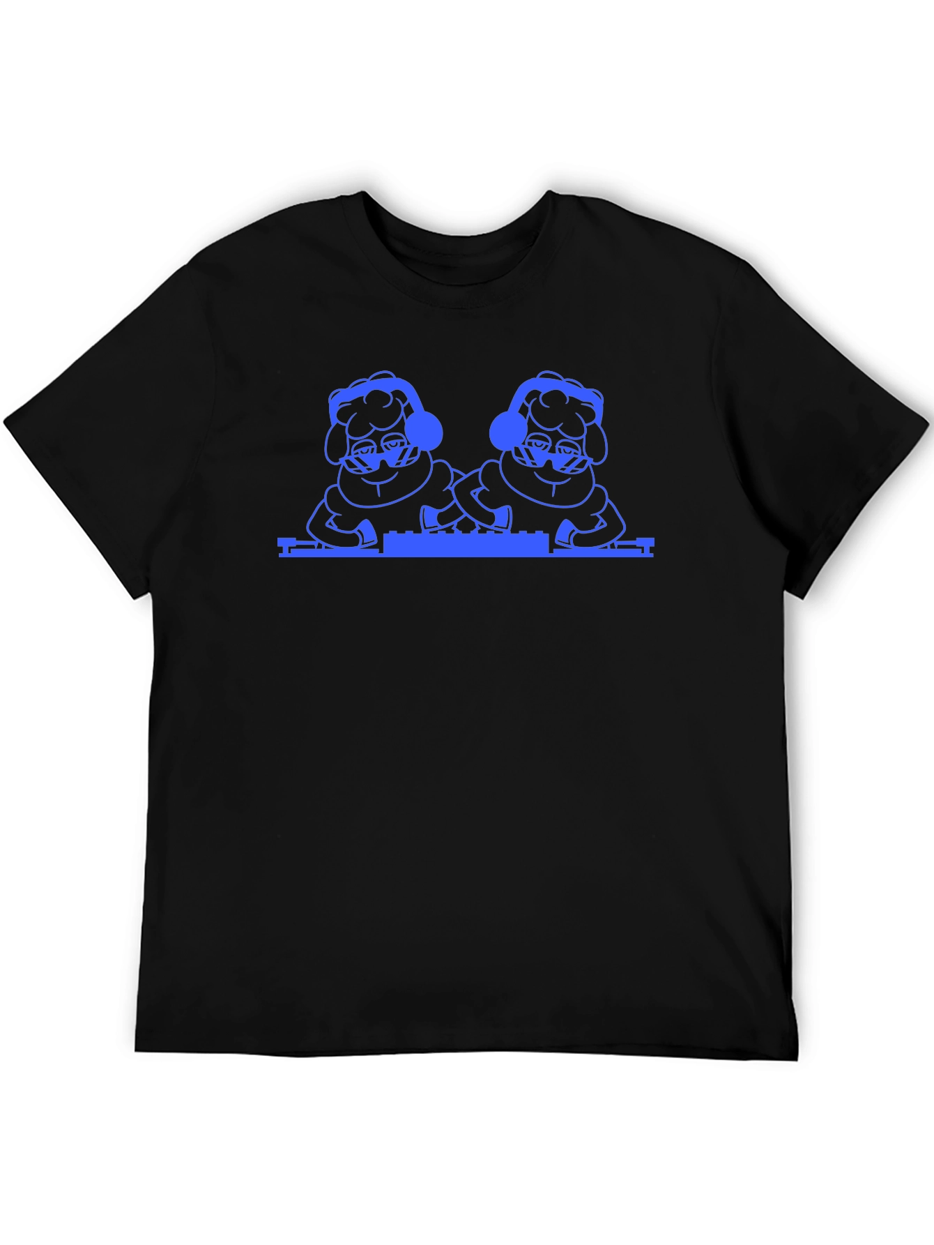 Cool DJ Sheep T-Shirt - Black Cotton Tee